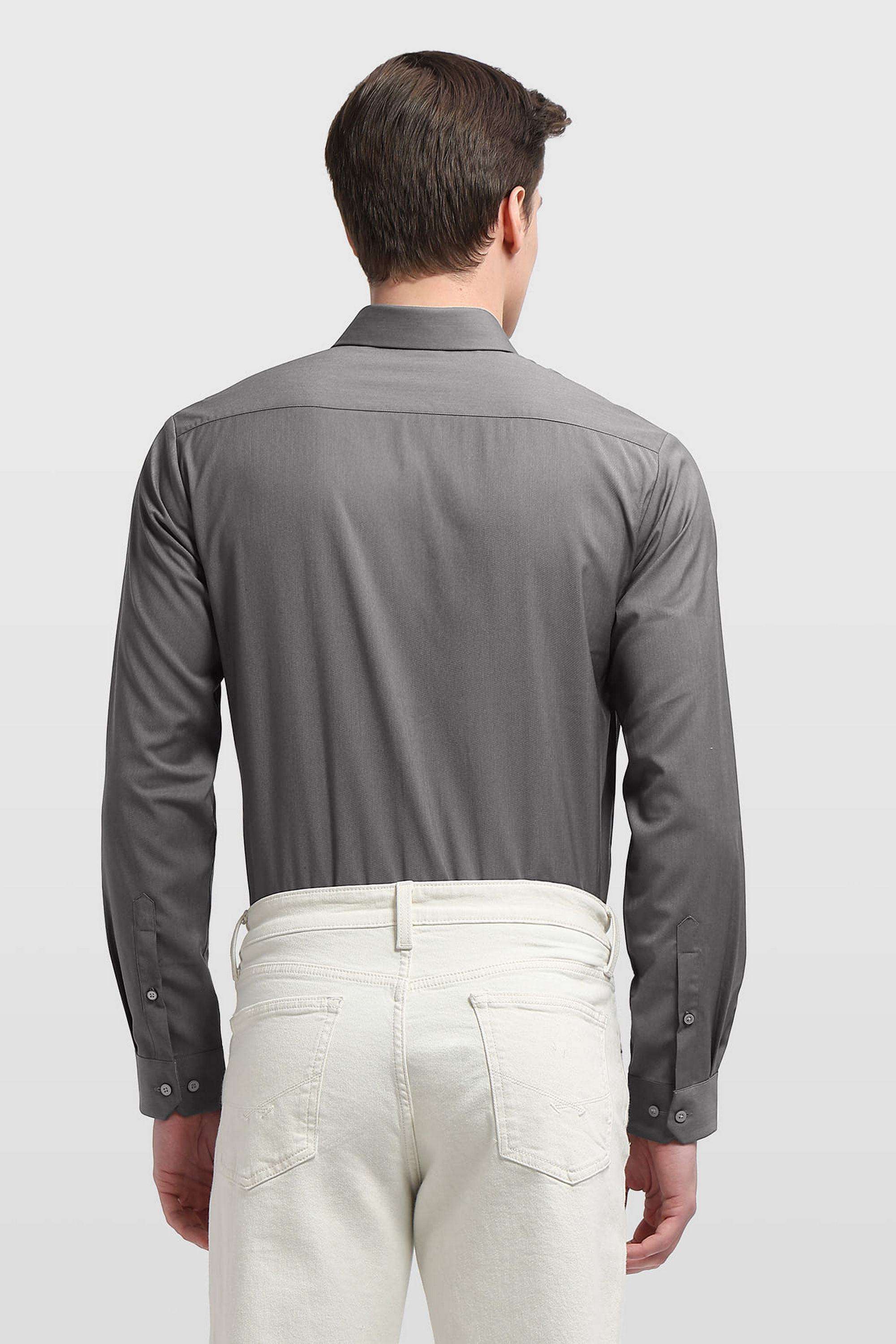 Solid-Polyester-Slim-Fit-Men-s-Formal-Wear-Shirt