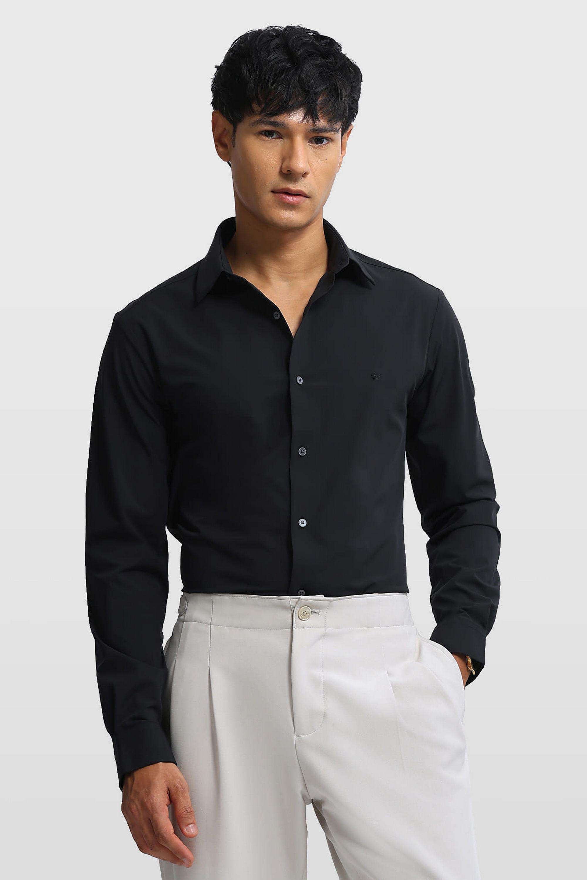 Solid-Nylon-Slim-Fit-Men-s-Formal-Shirt