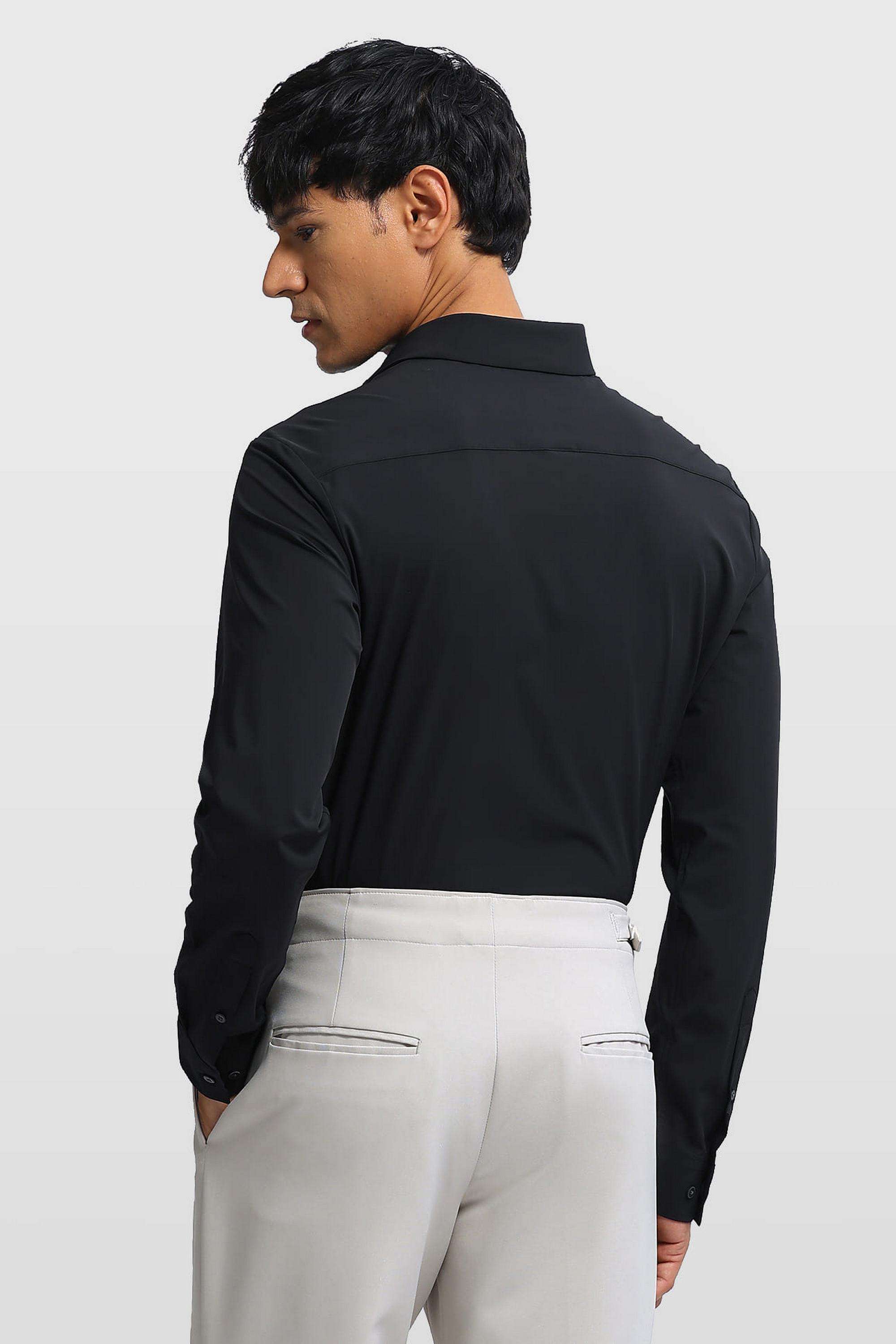 Solid-Nylon-Slim-Fit-Men-s-Formal-Shirt