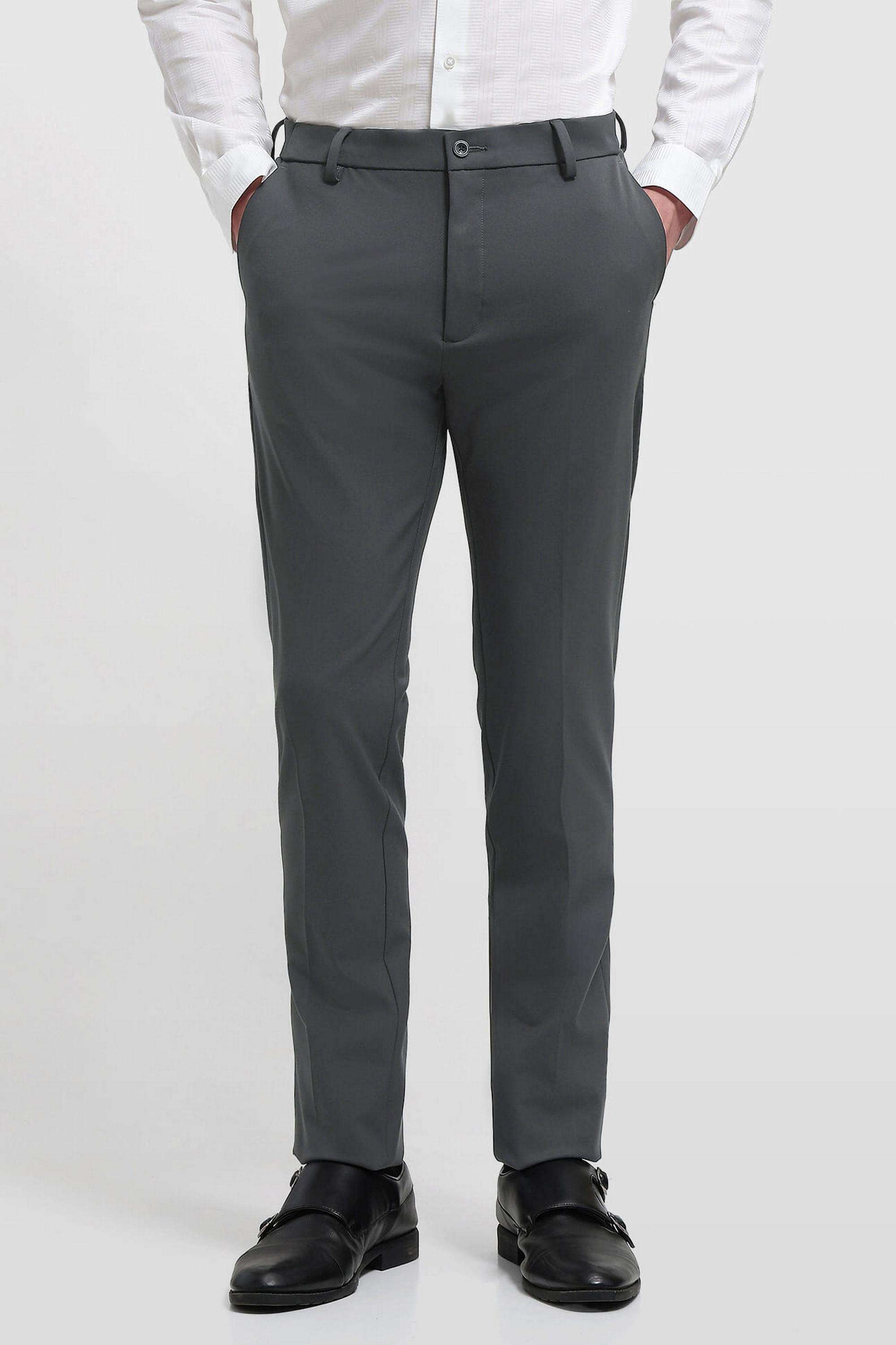Solid-Polyester-Super-Slim-Fit-Men-s-Trousers
