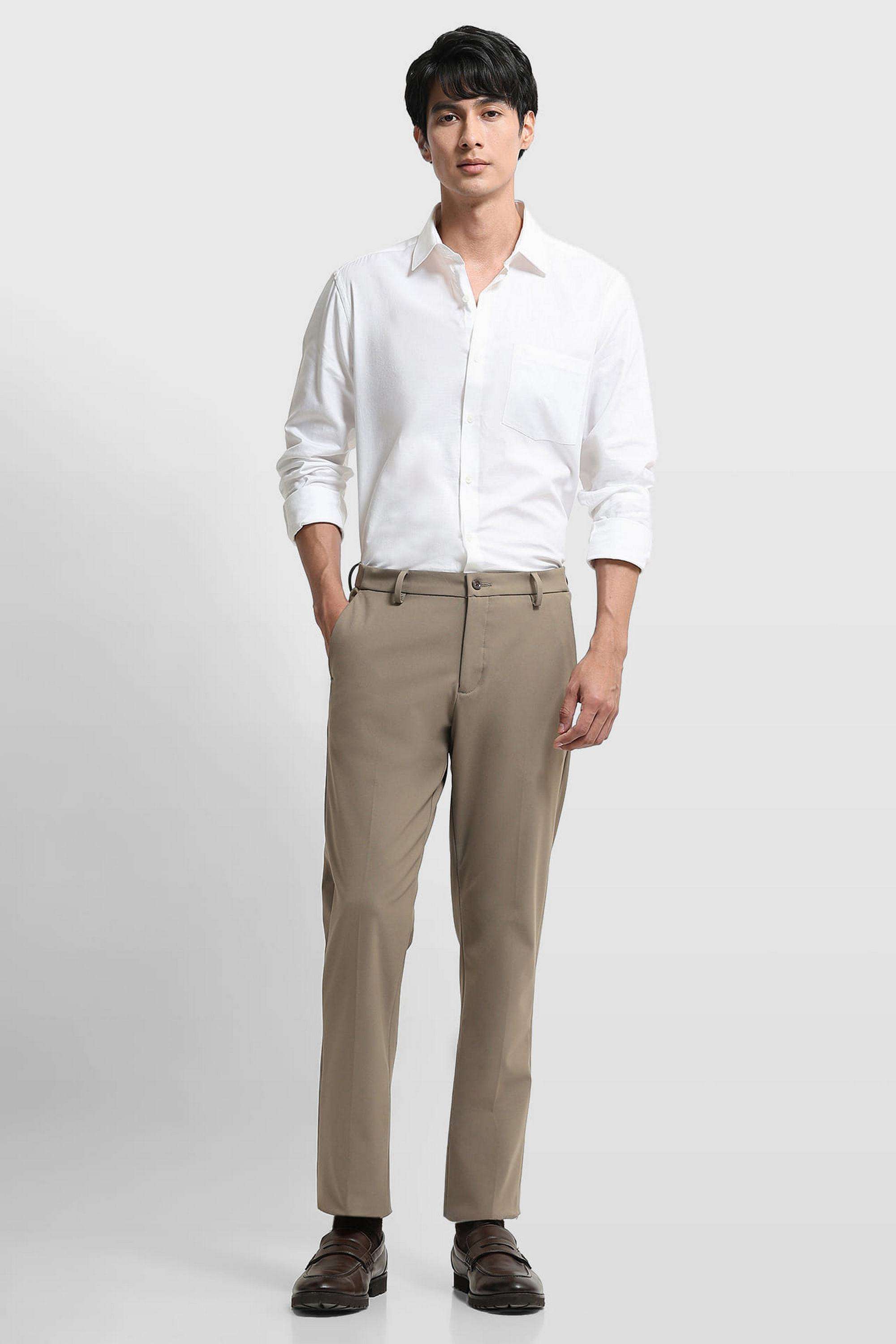 Solid-Polyester-Regular-Fit-Men-s-Trousers