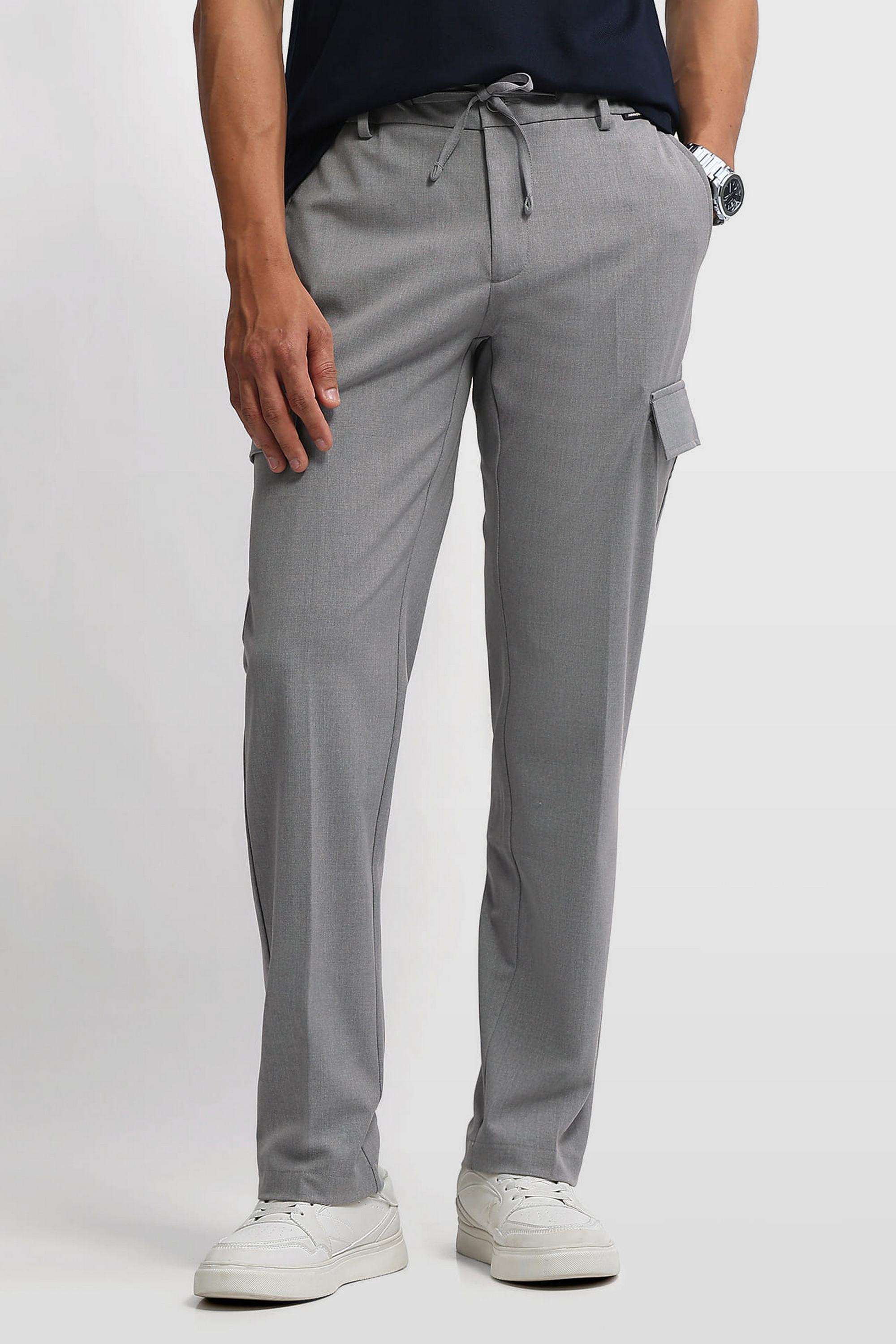 Solid-Polyester-Regular-Fit-Men-s-Casual-Trousers