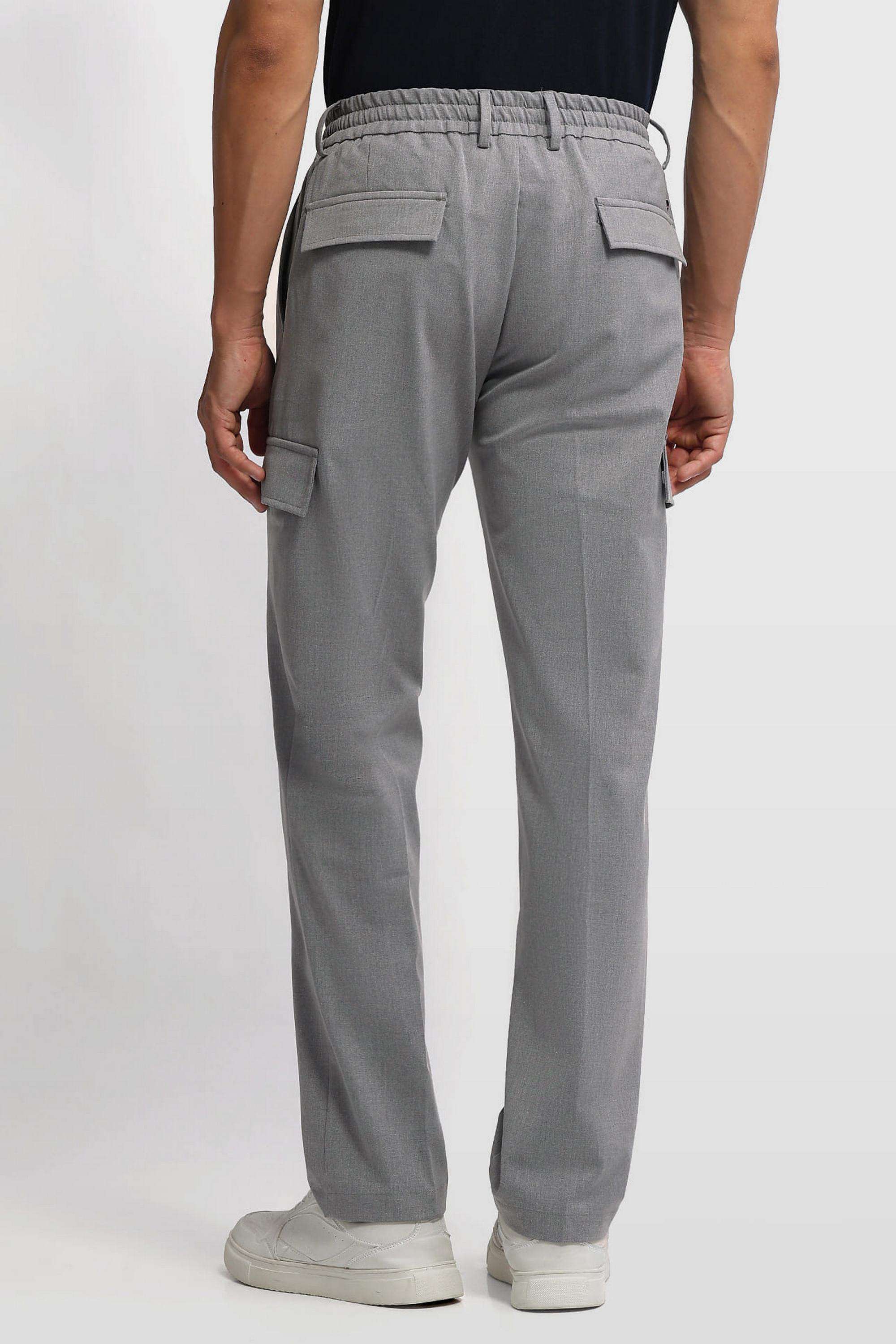 Solid-Polyester-Regular-Fit-Men-s-Casual-Trousers