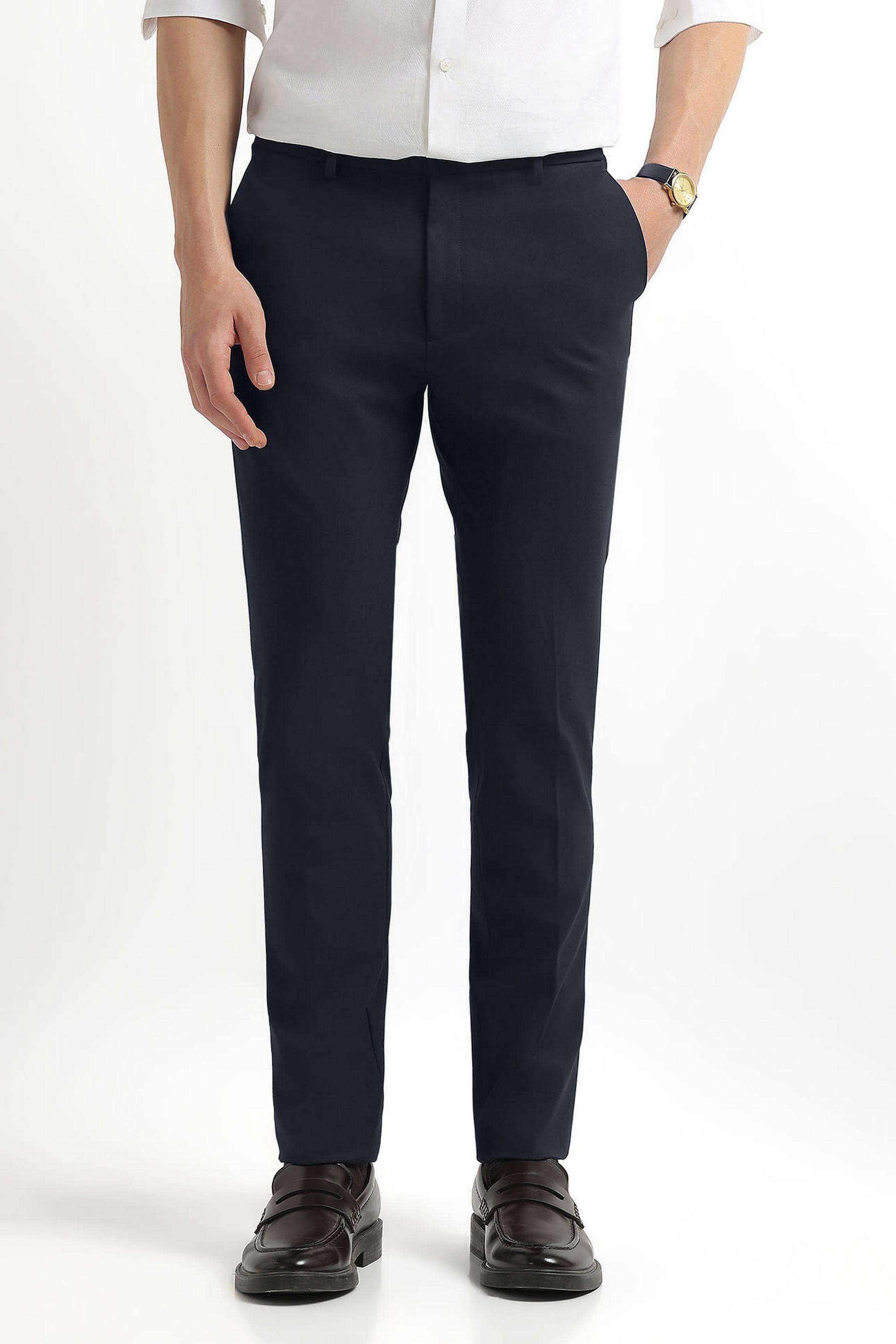 Solid-Polyester-Super-Slim-Fit-Men-s-Formal-Wear-Trousers