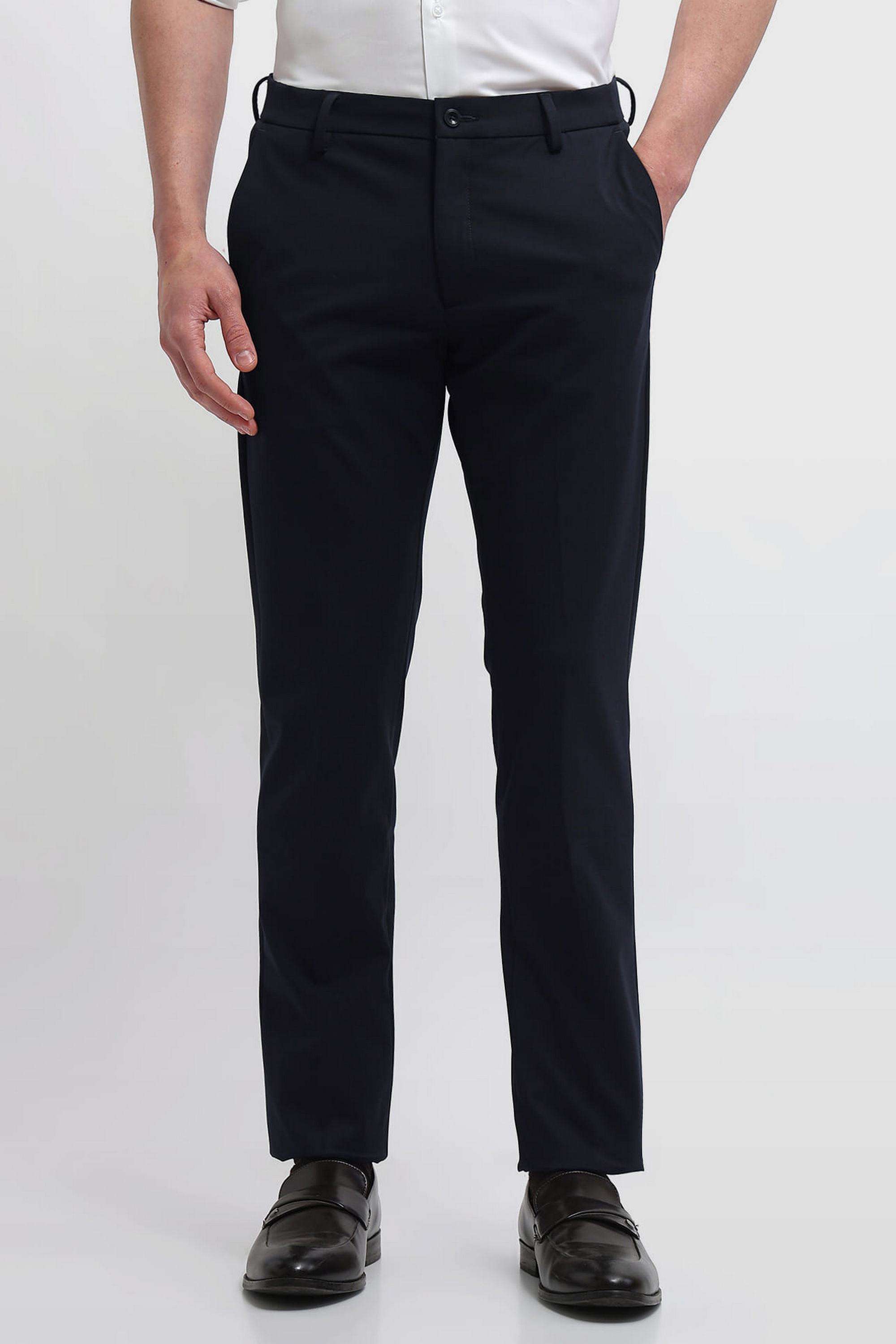 Solid-Polyester-Regular-Fit-Men-s-Formal-Wear-Trousers