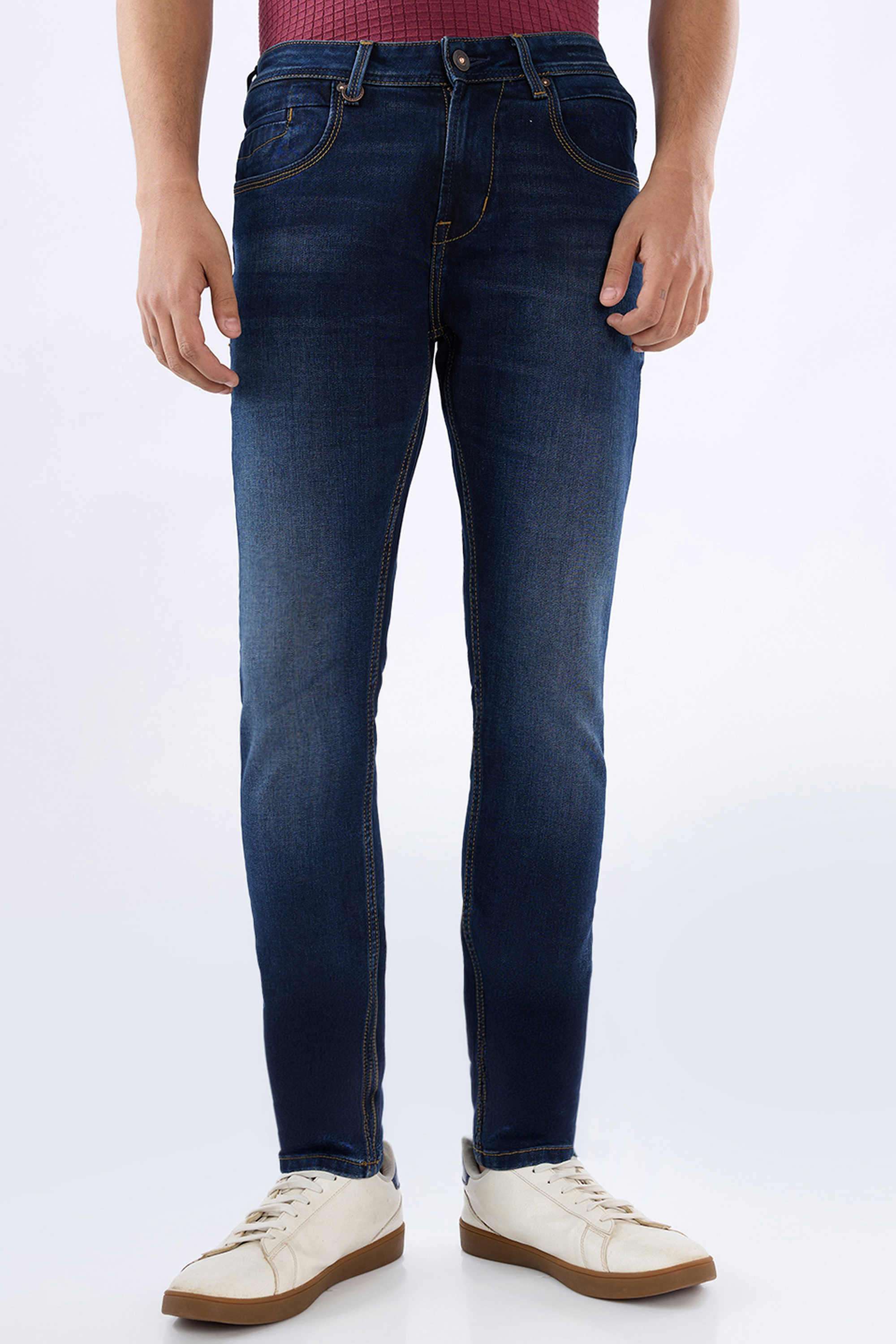 Solid-Cotton-Slim-Fit-Men-s-Jeans