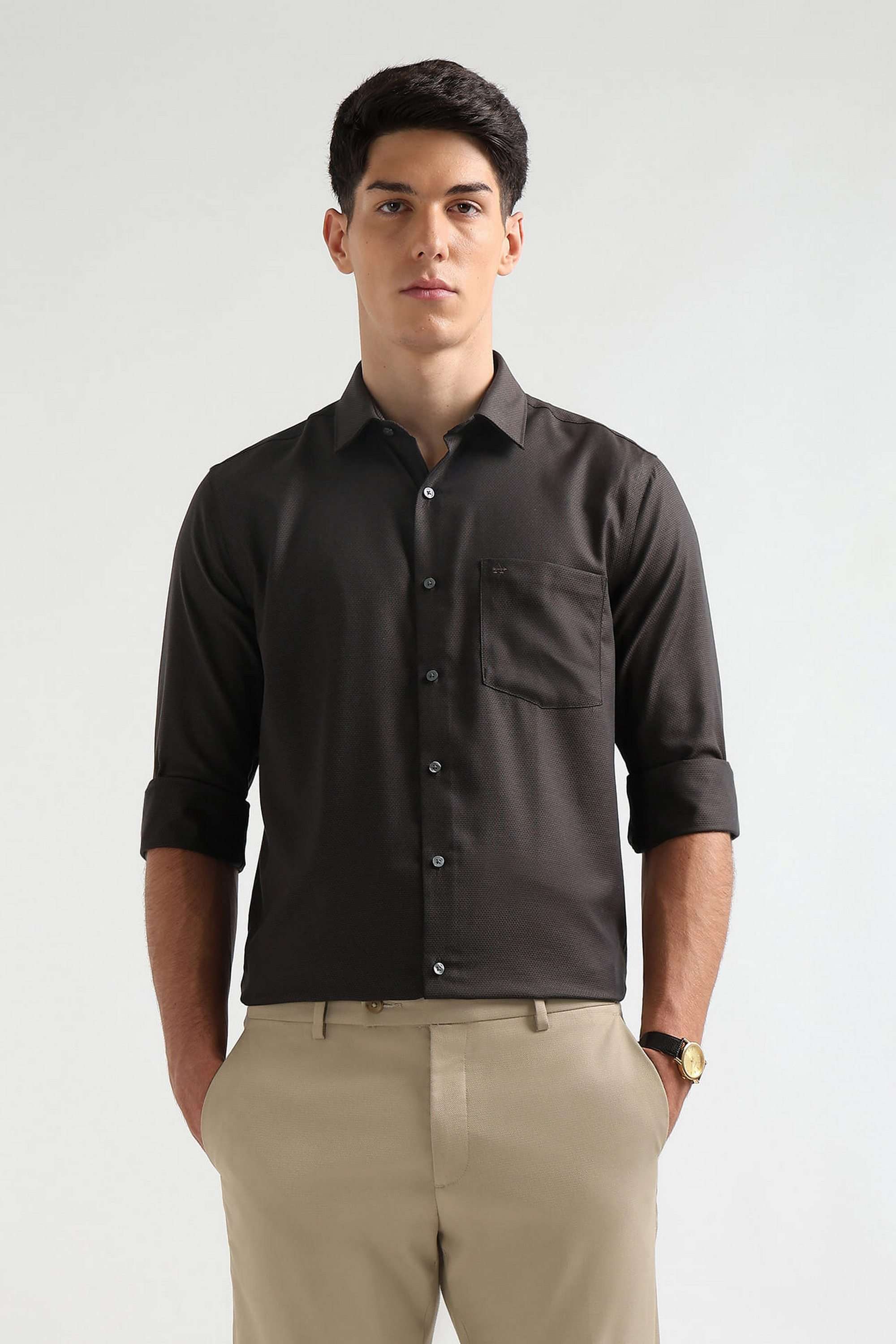 Dobby-Cotton-Regular-Fit-Men-s-Formal-Wear-Shirt