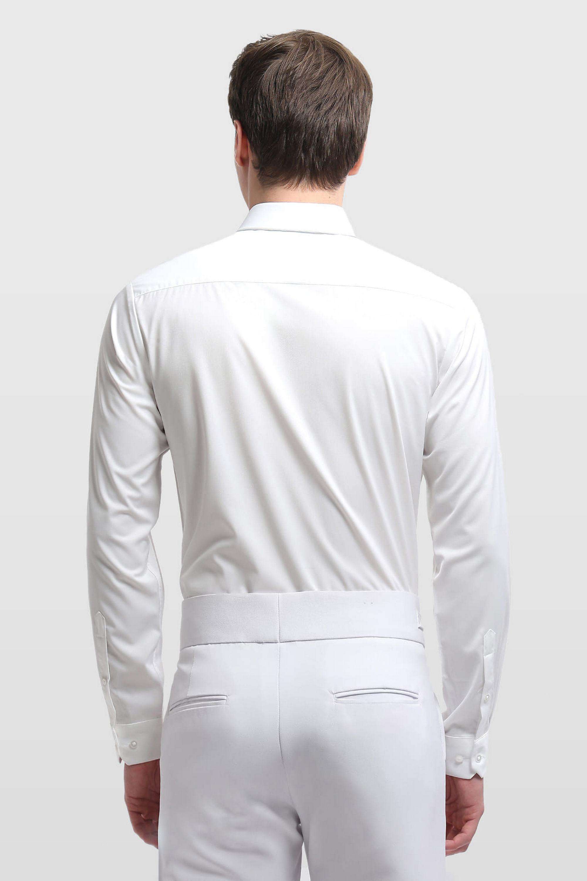 Buy Arrow White Solid Polyester Skinny Fit Men's Formal Shirt | Shoppers  Stop