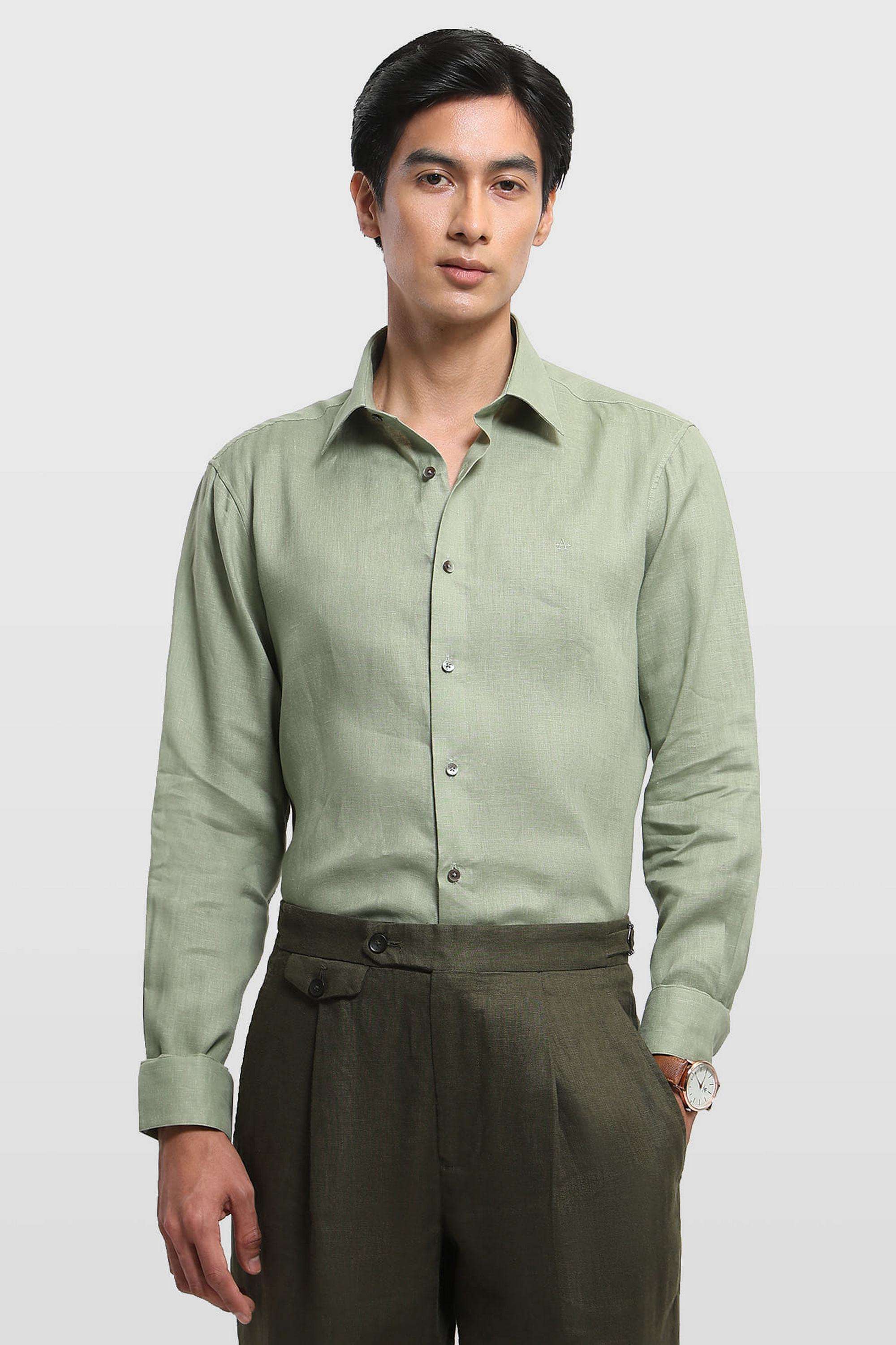 Solid-Linen-Regular-Fit-Men-s-Shirt