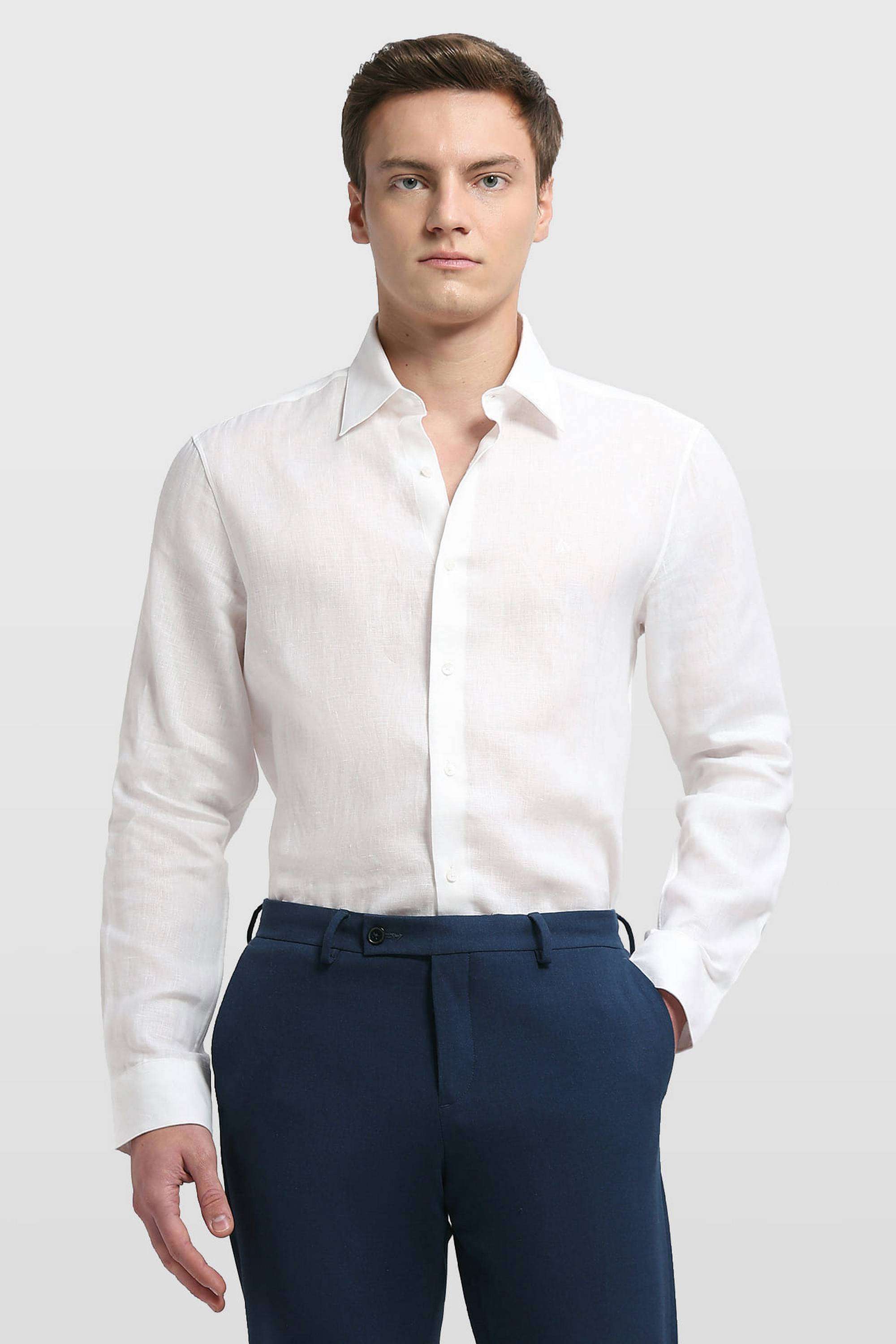 Solid-Linen-Regular-Fit-Men-s-Shirt