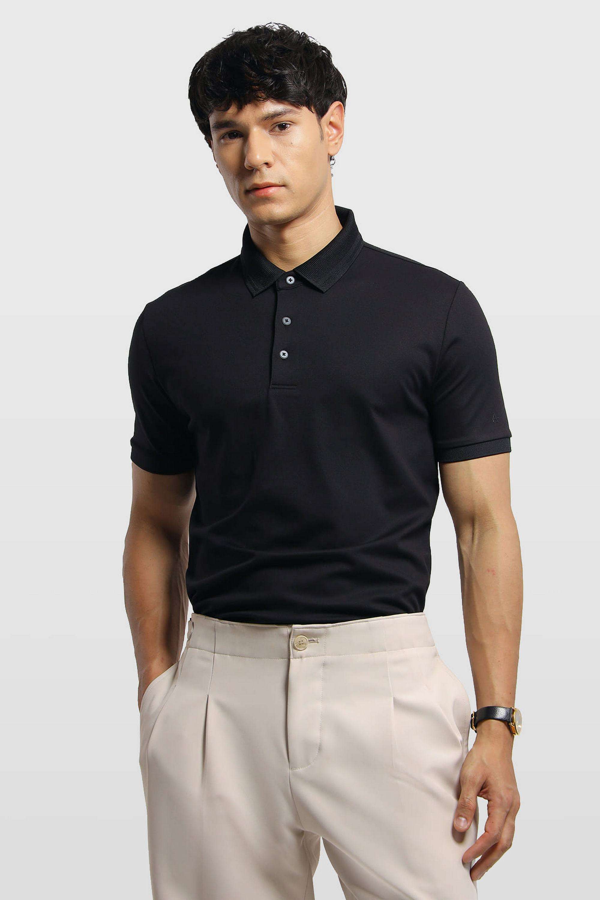 Solid-Rayon-Polo-Men-s-T-Shirt