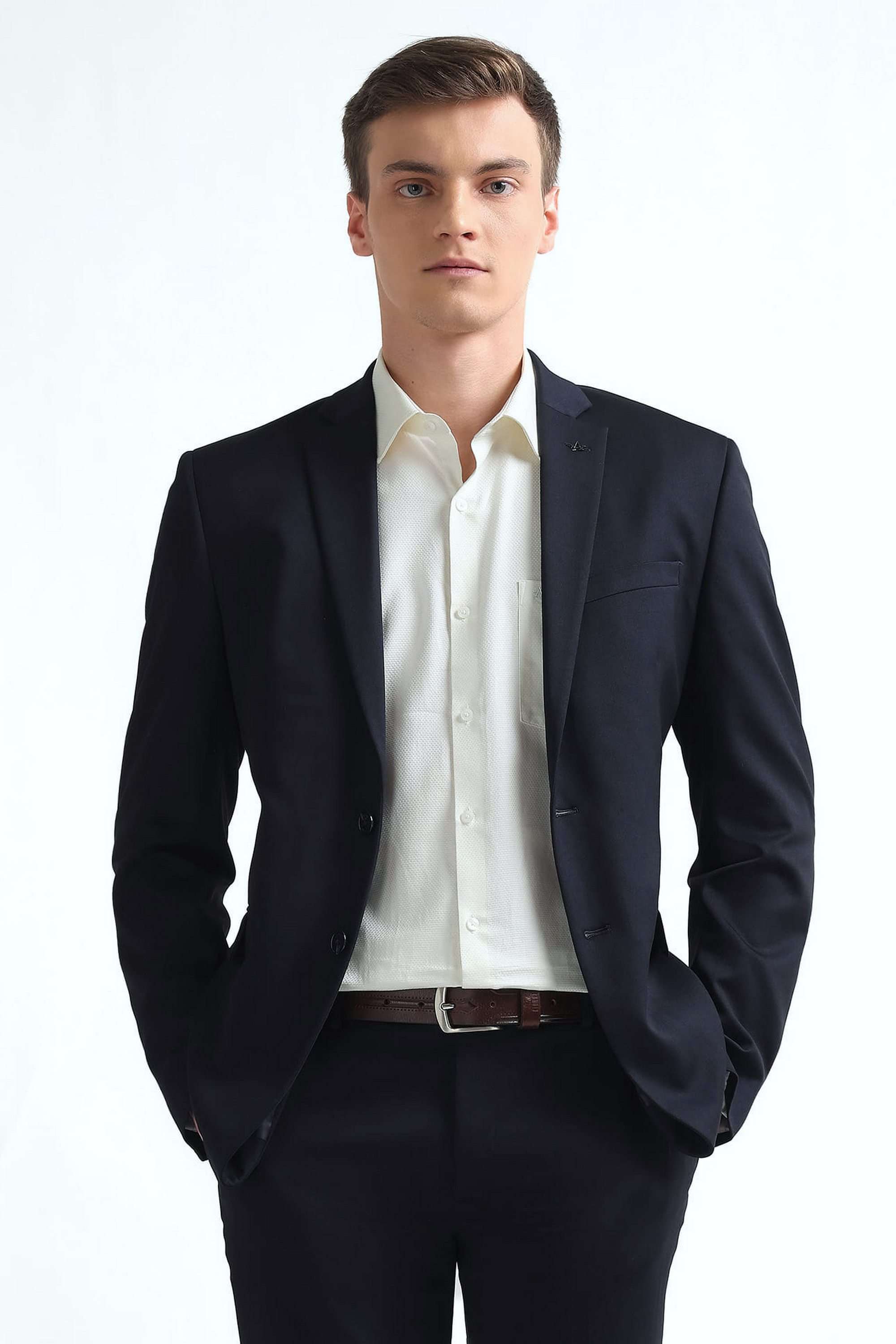 Solid-Polyester-Blend-Regular-Fit-Men-s-Formal-Wear-Two-Piece-Suit