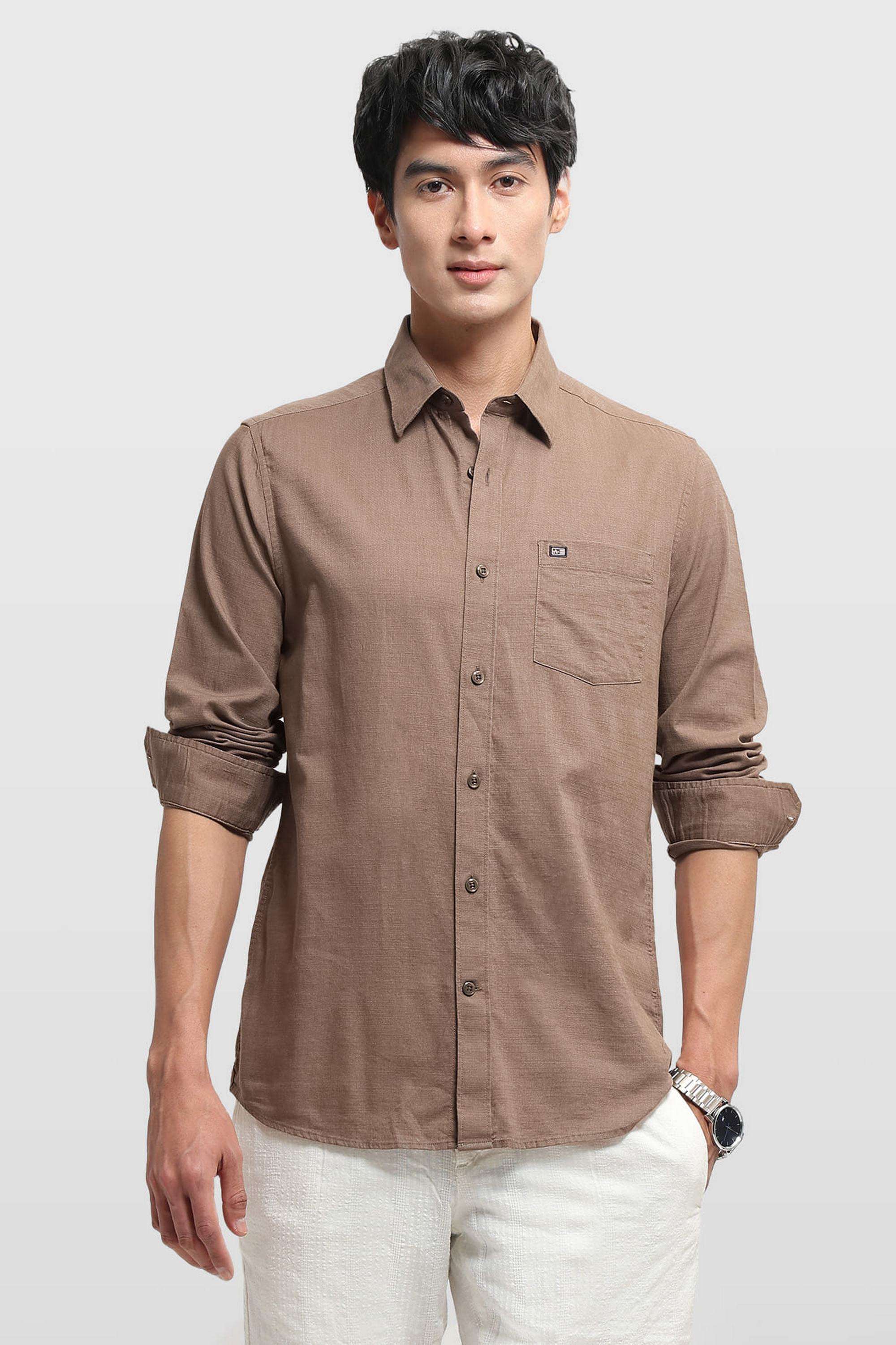 Solid-Cotton-Slim-Fit-Men-s-Casual-Wear-Shirt