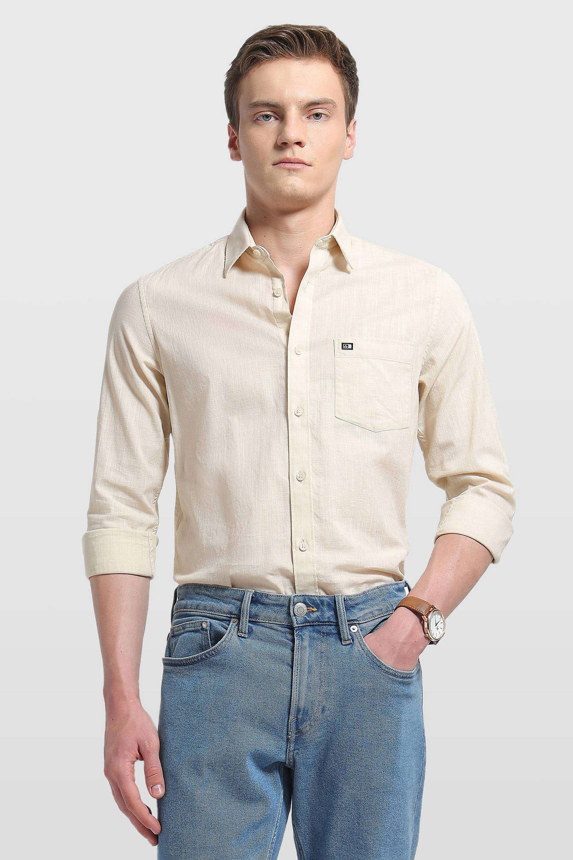 Solid-Cotton-Slim-Fit-Men-s-Shirt