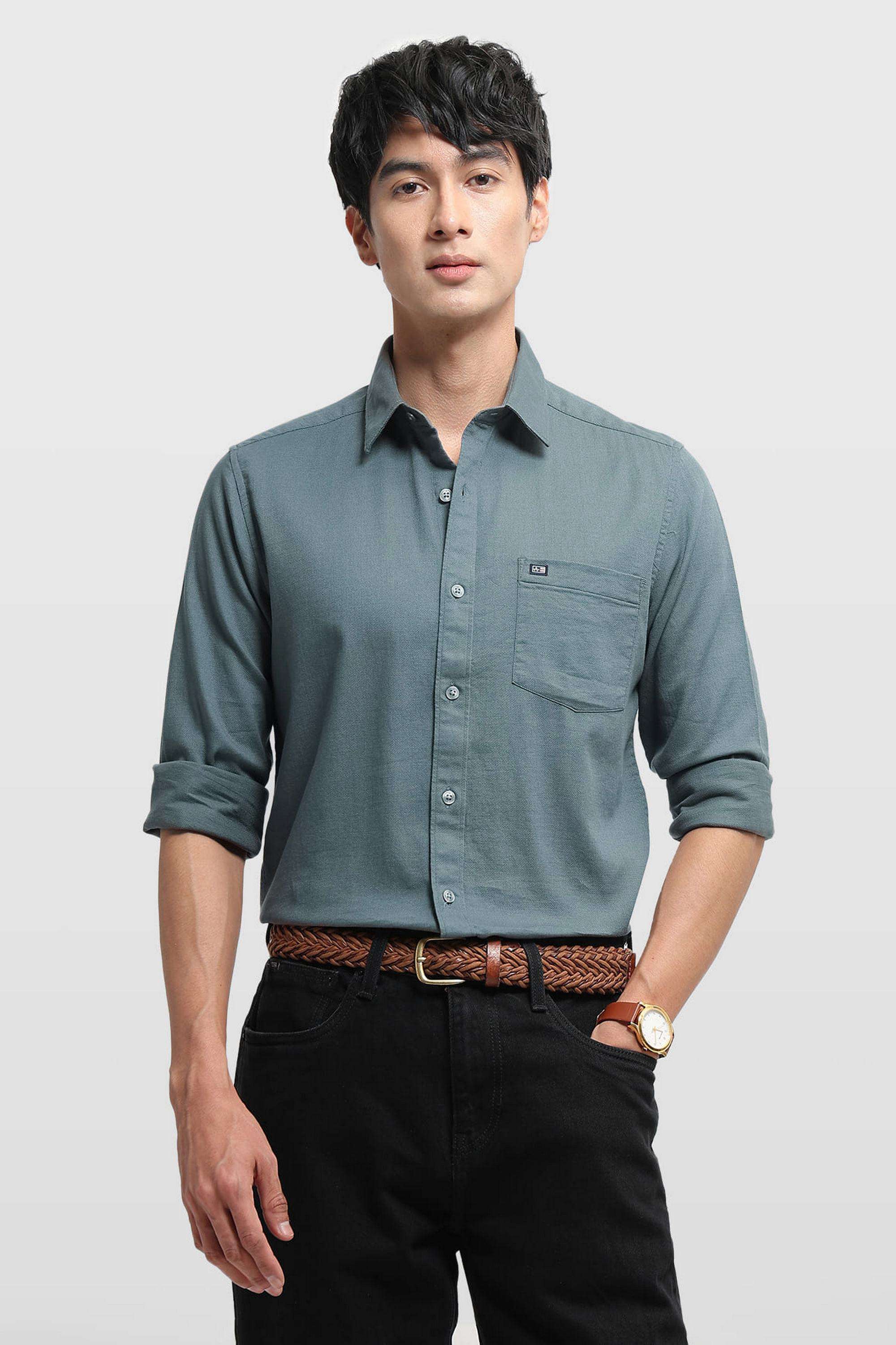 Solid-Cotton-Slim-Fit-Men-s-Shirt