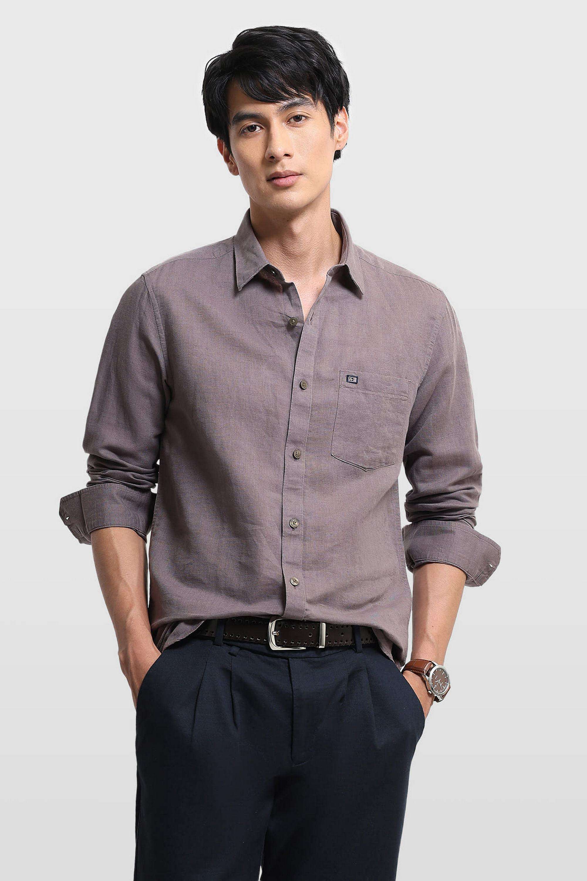 Solid-Linen-Slim-Fit-Men-s-Shirt