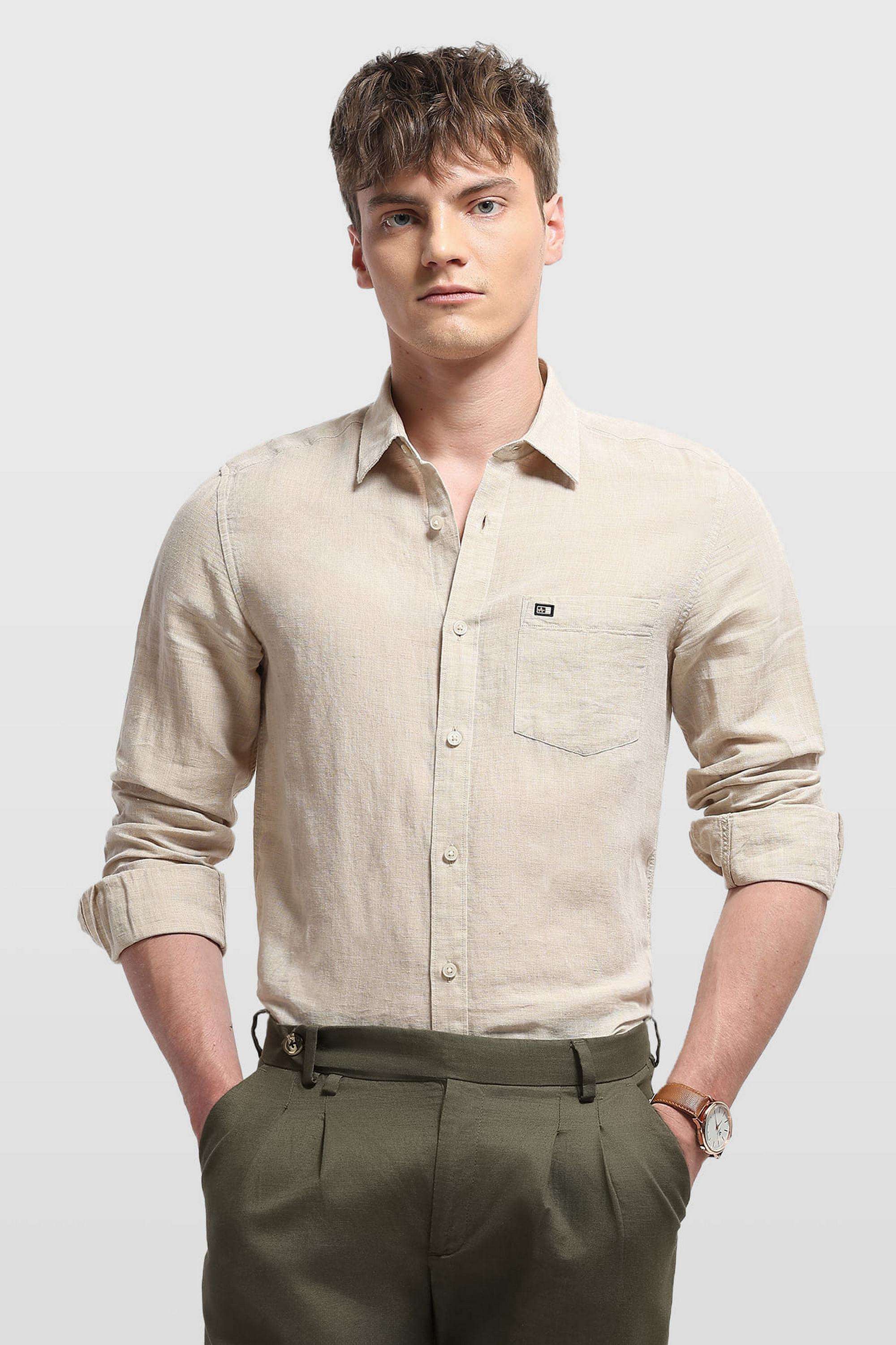 Solid-Cotton-Slim-Fit-Men-s-Shirt