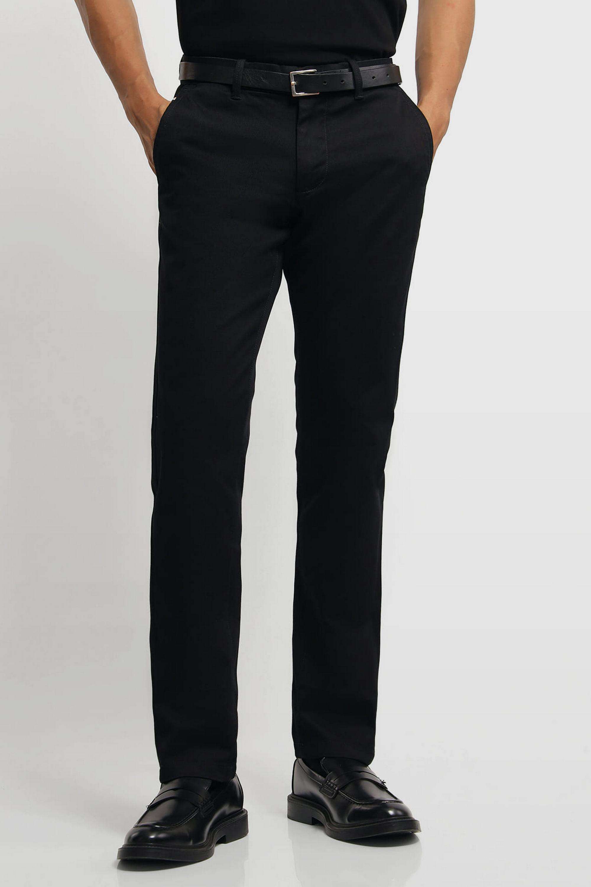 Solid-Cotton-Slim-Fit-Men-s-Casual-Trousers