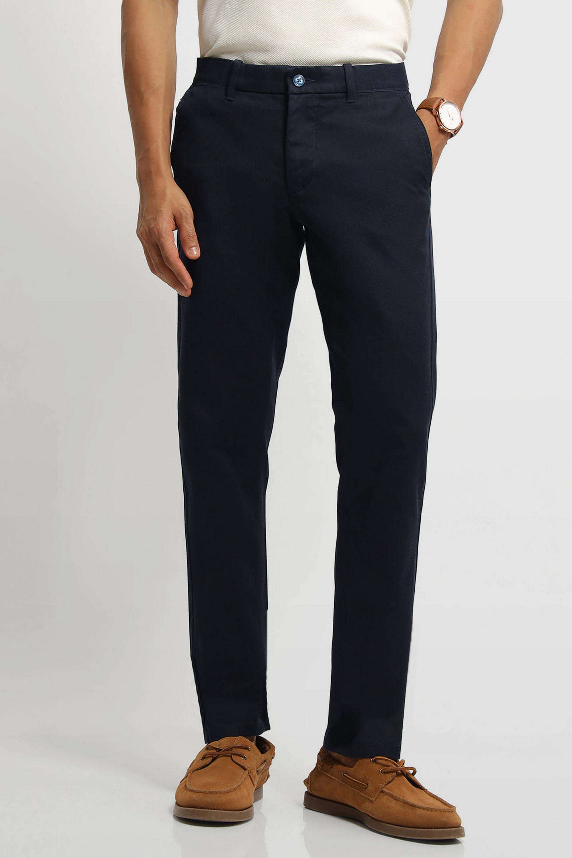 Solid-Cotton-Slim-Fit-Men-s-Casual-Trousers