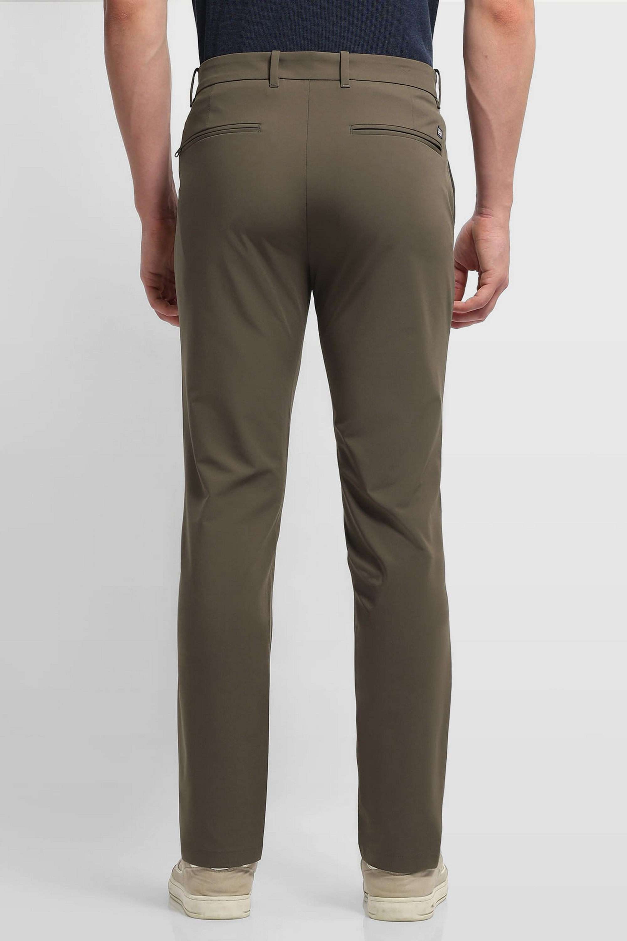 Solid-Nylon-Super-Slim-Fit-Men-s-Casual-Trousers