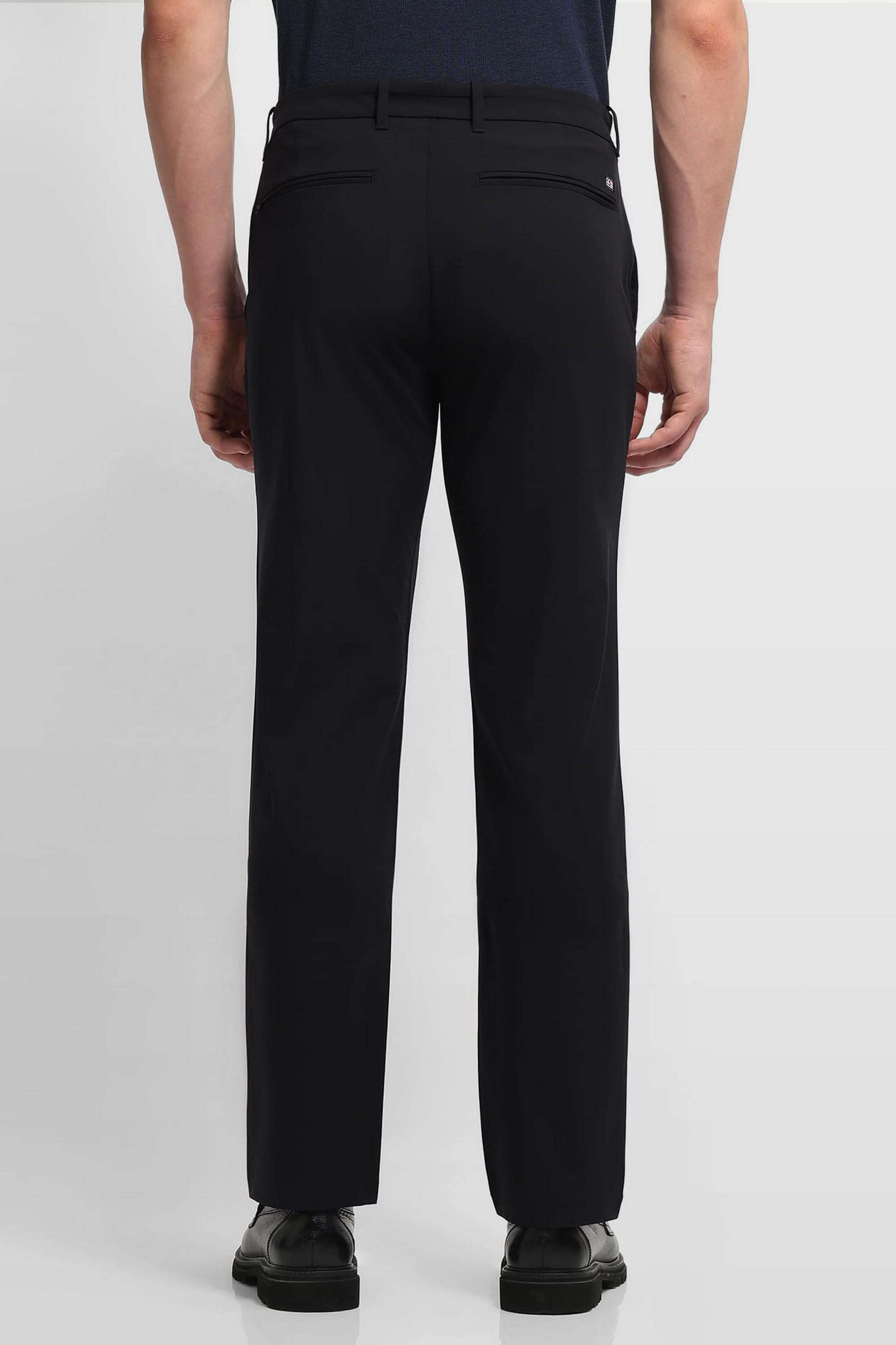 Solid-Nylon-Regular-Fit-Men-s-Casual-Trousers