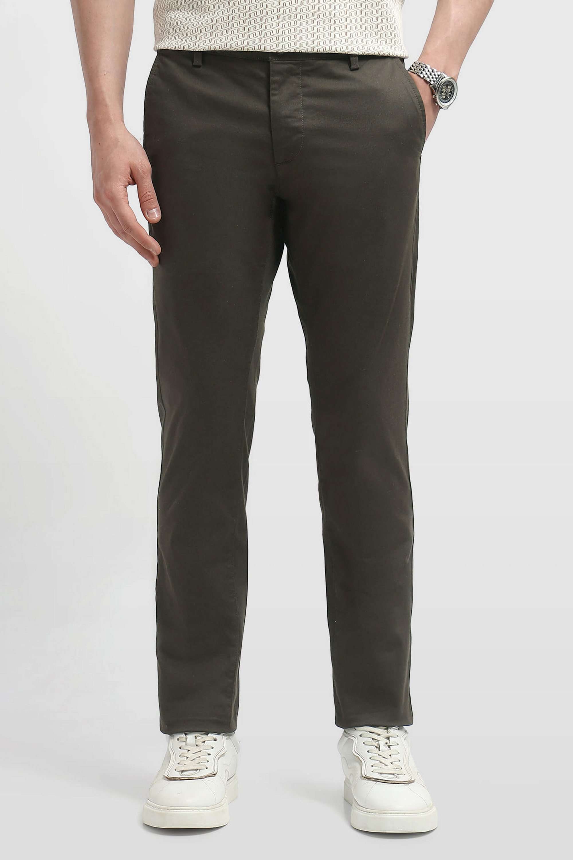 Bronson-Dobby-Cotton-Blend-Slim-Fit-Men-s-Casual-Wear-Trousers