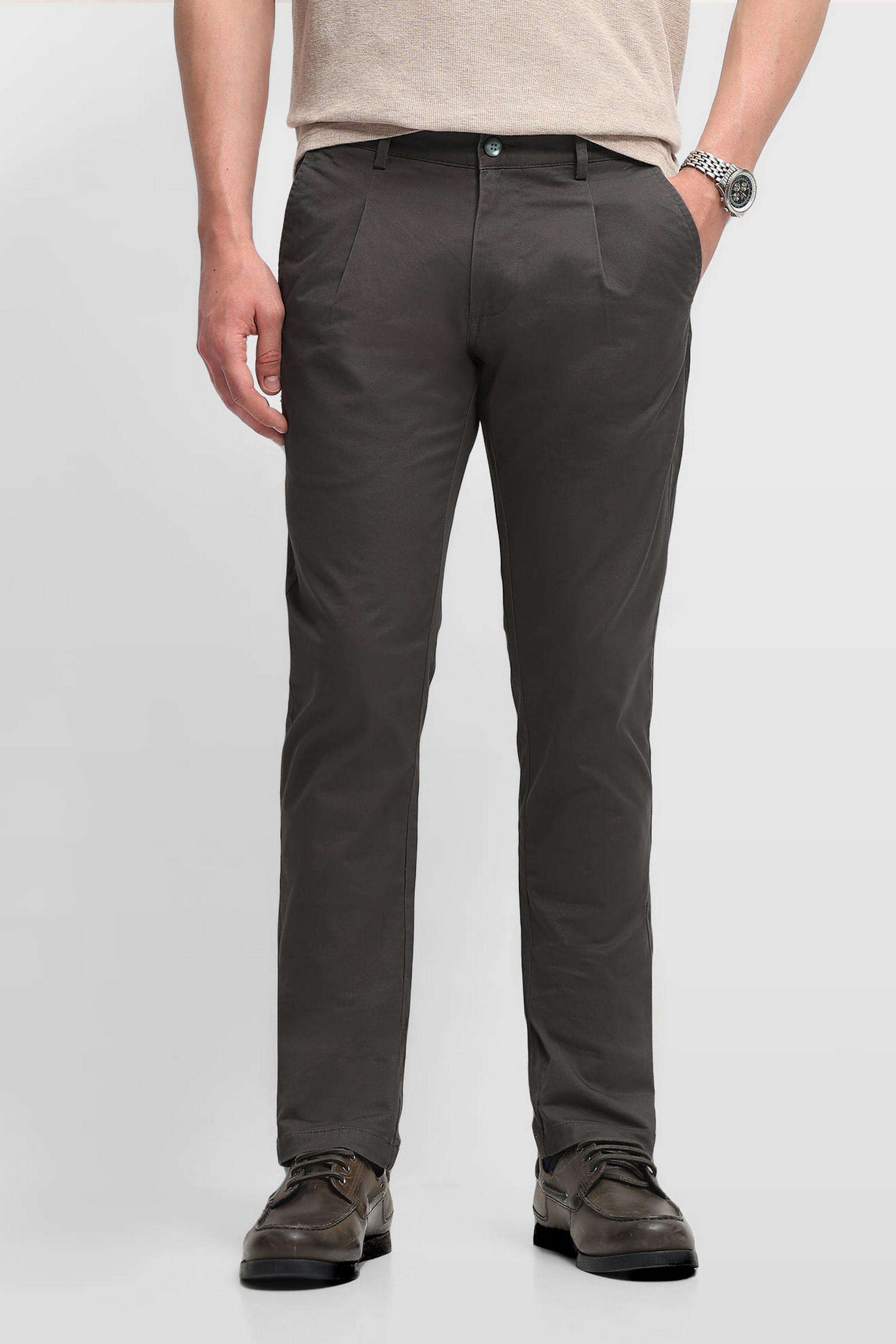 Solid-Cotton-Slim-Fit-Men-s-Casual-Trousers