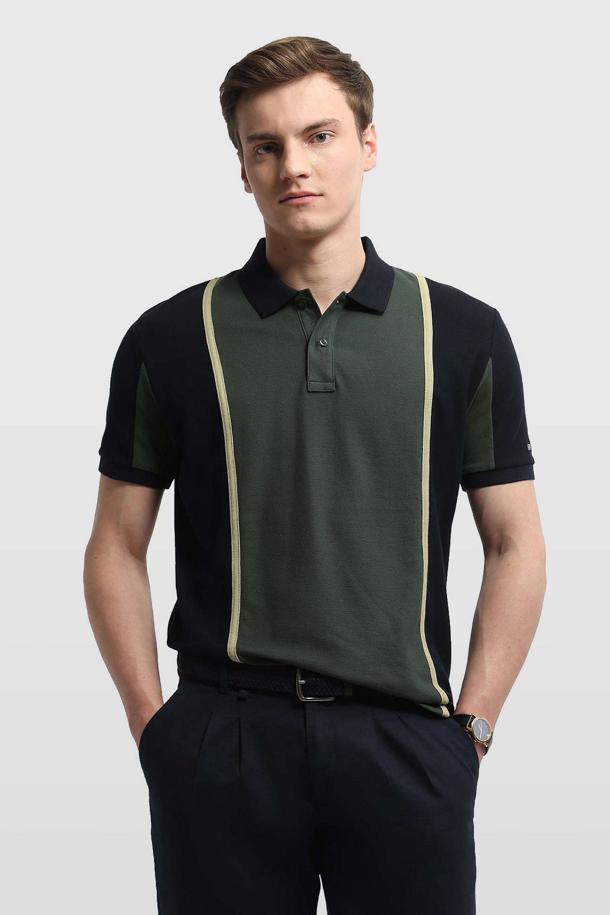 Color-Block-Cotton-Polo-Men-s-T-Shirt