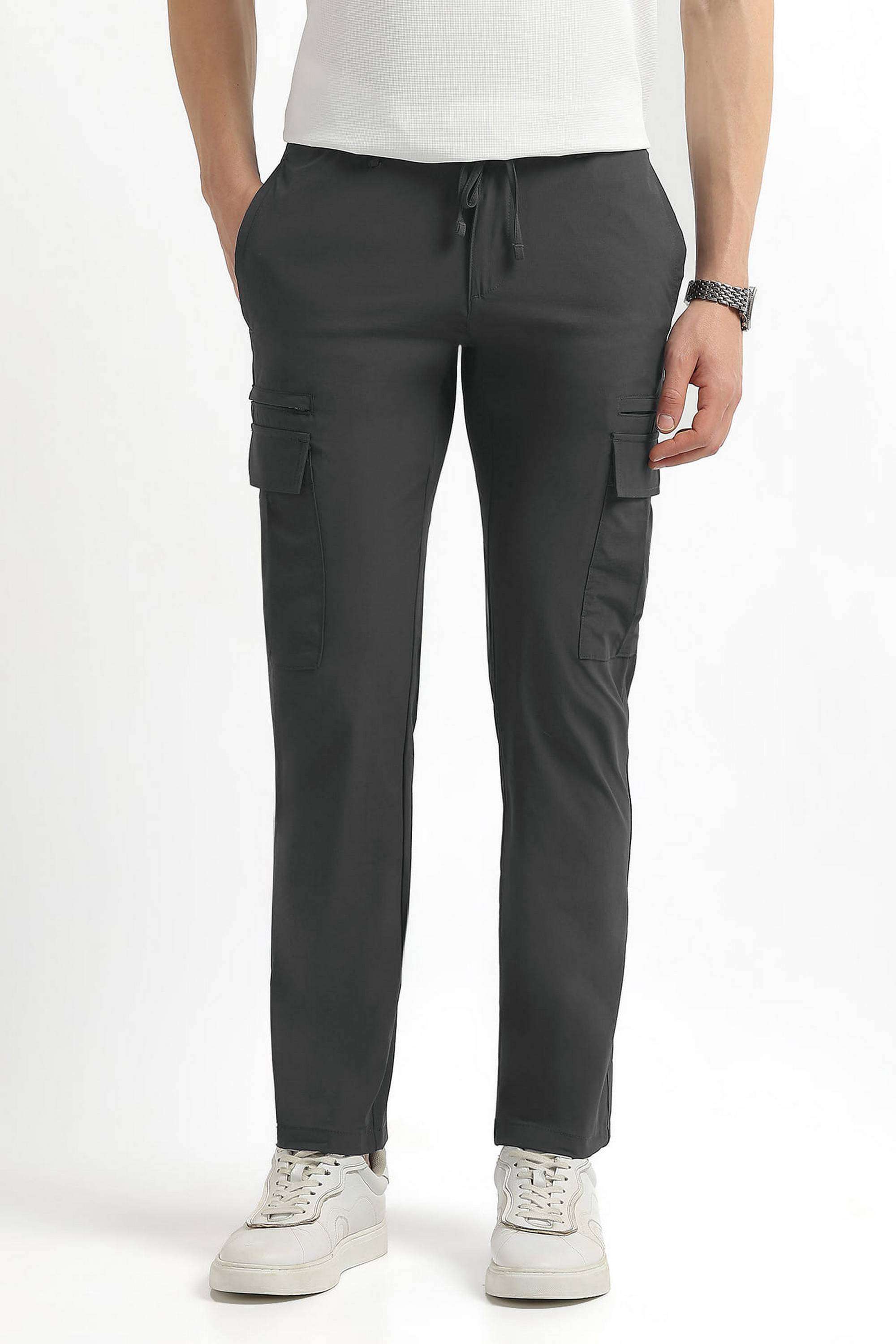 Solid-Nylon-Regular-Fit-Men-s-Trousers