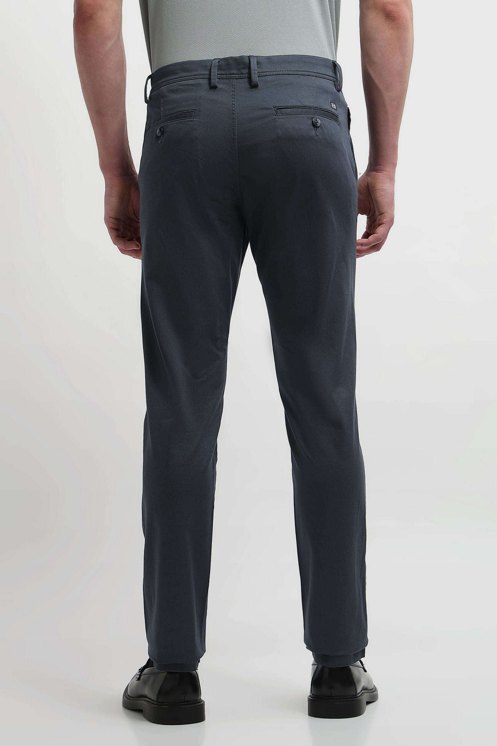 Solid-Blended-Fabric-Regular-Fit-Men-s-Casual-Trousers