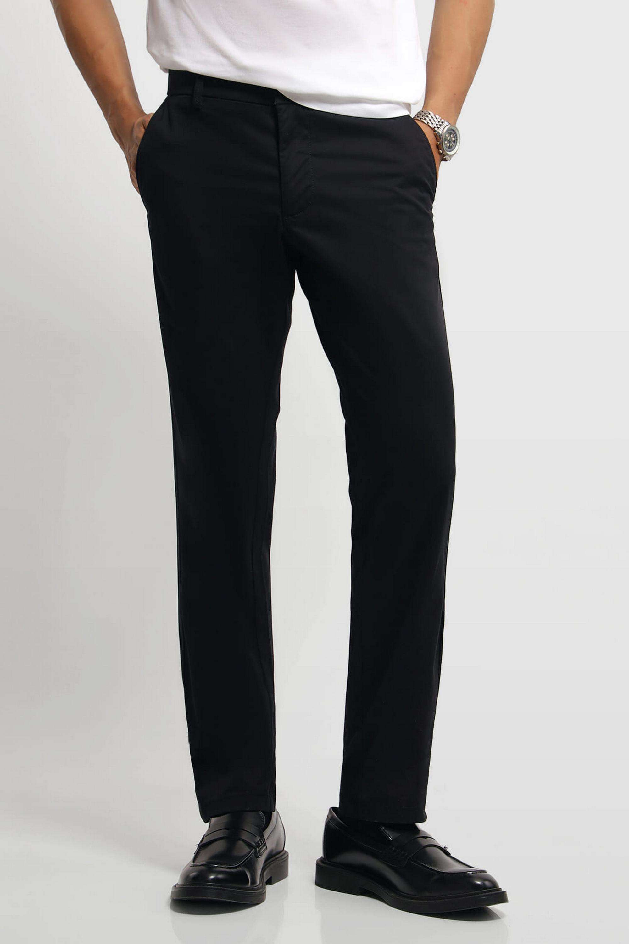 Solid-Cotton-Slim-Fit-Men-s-Casual-Trousers