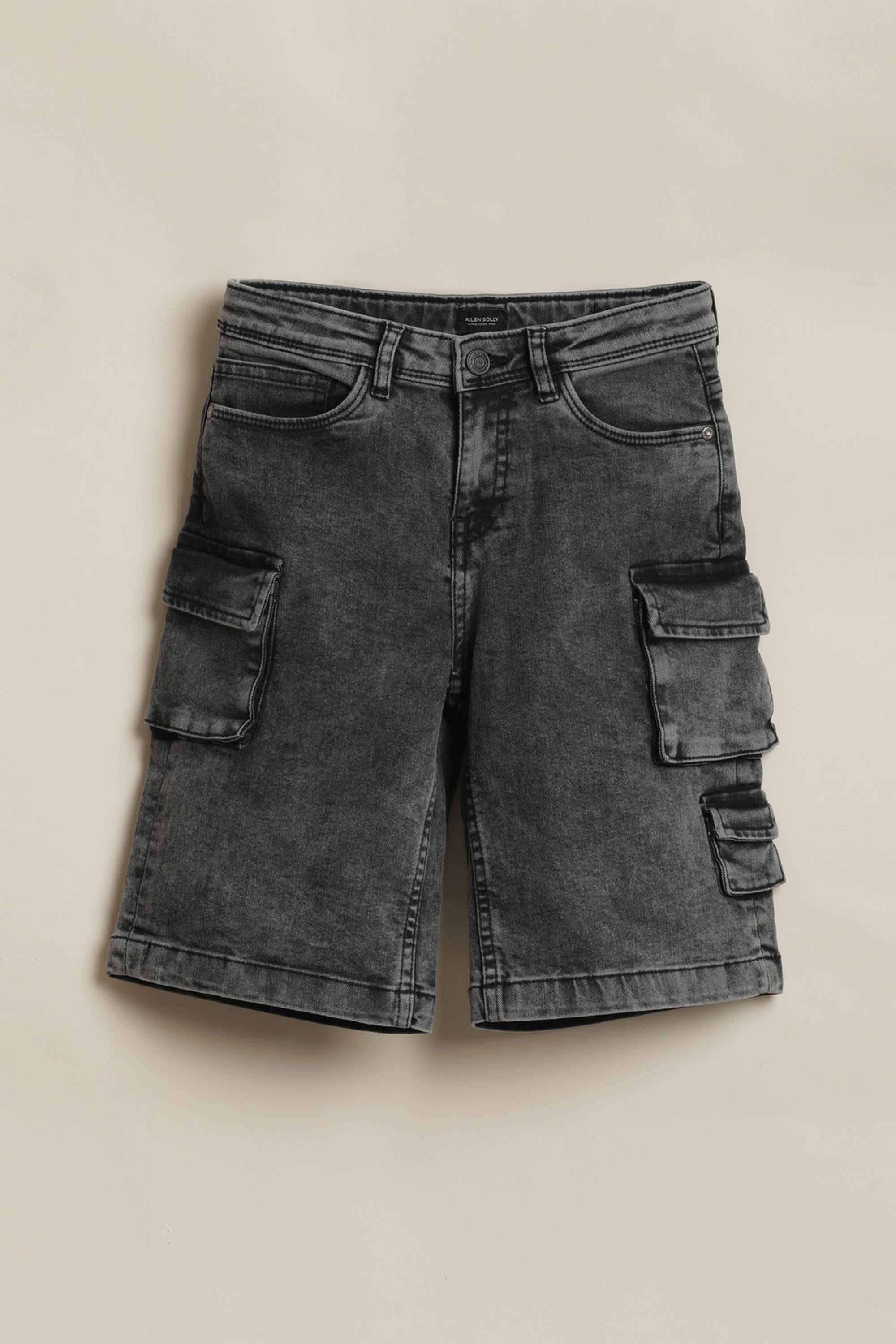 Solid-Polyester-Straight-Fit-Boys-Shorts