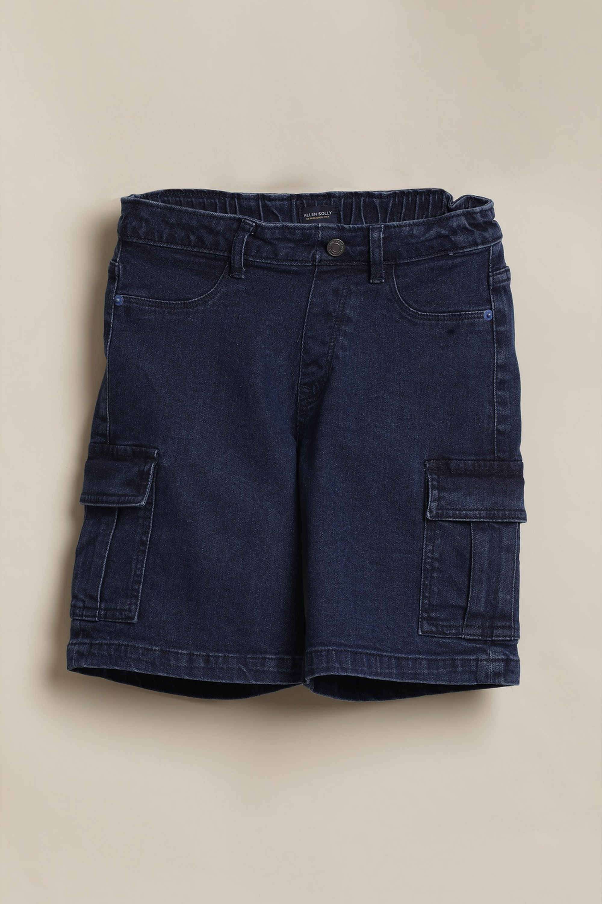 Solid-Polyester-Straight-Fit-Boys-Shorts