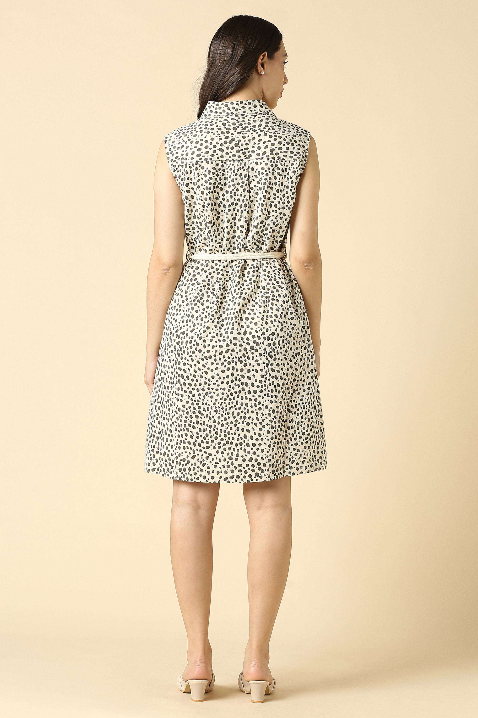 Printed-V-Neck-Lyocell-Women-Dress