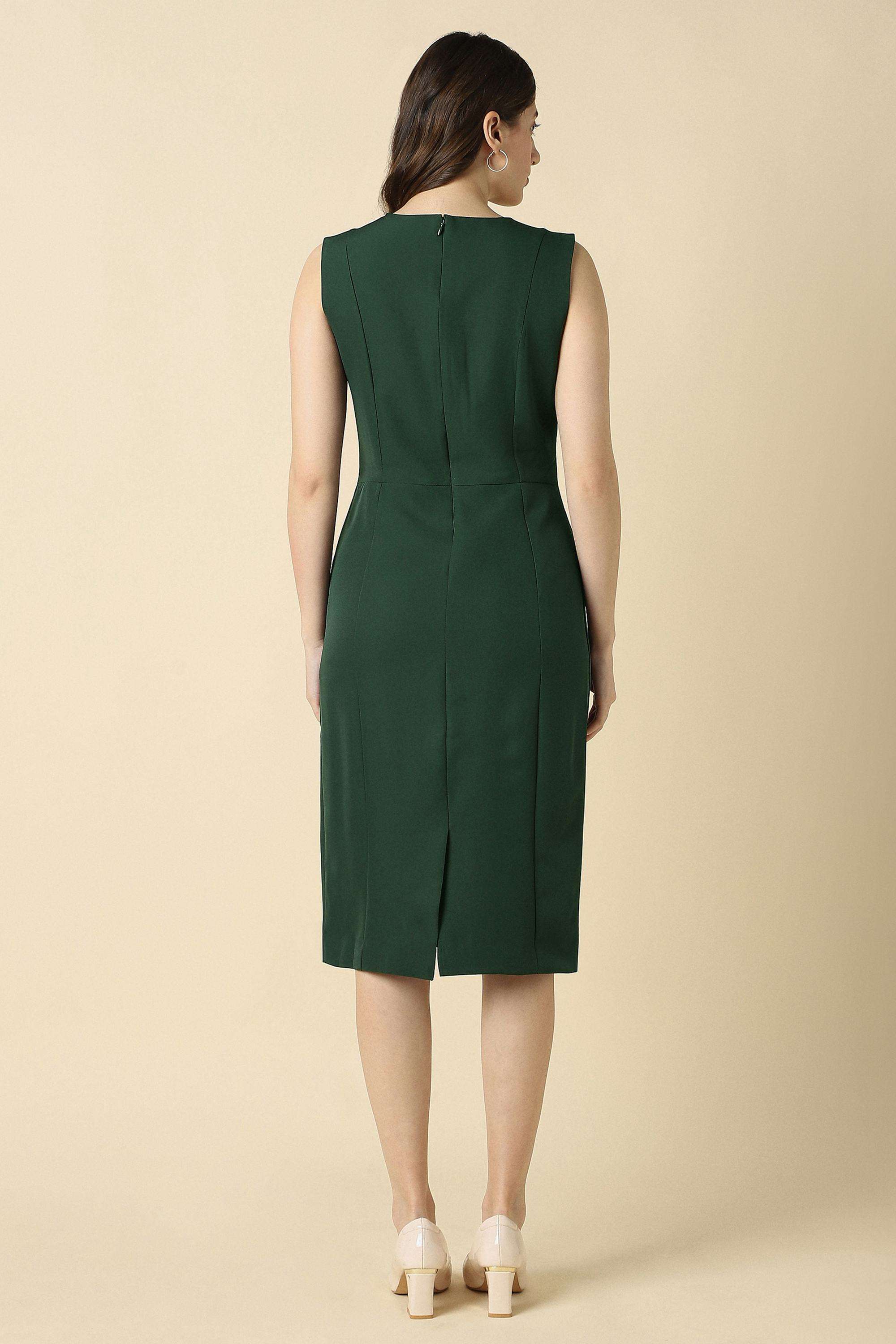 Solid-Polyester-Women-Dress
