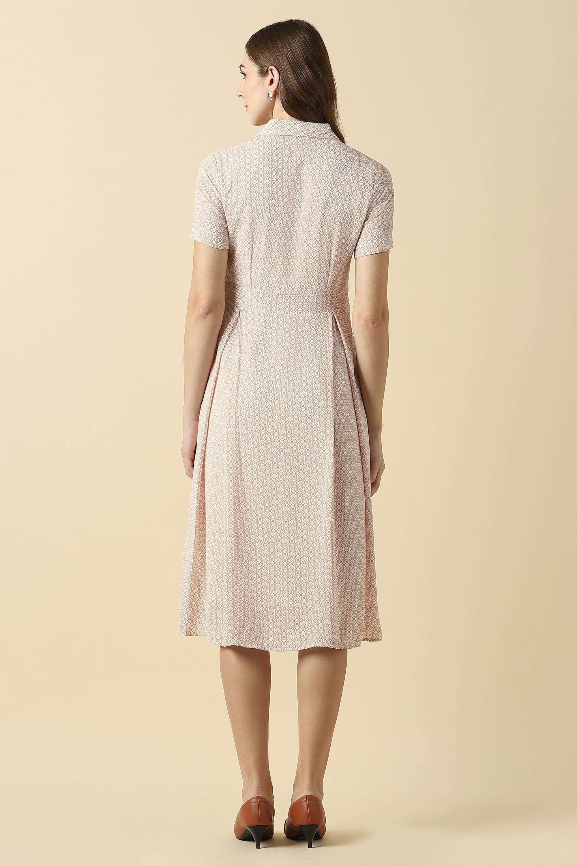 Printed-Cotton-V-Neck-Women-s-Dress