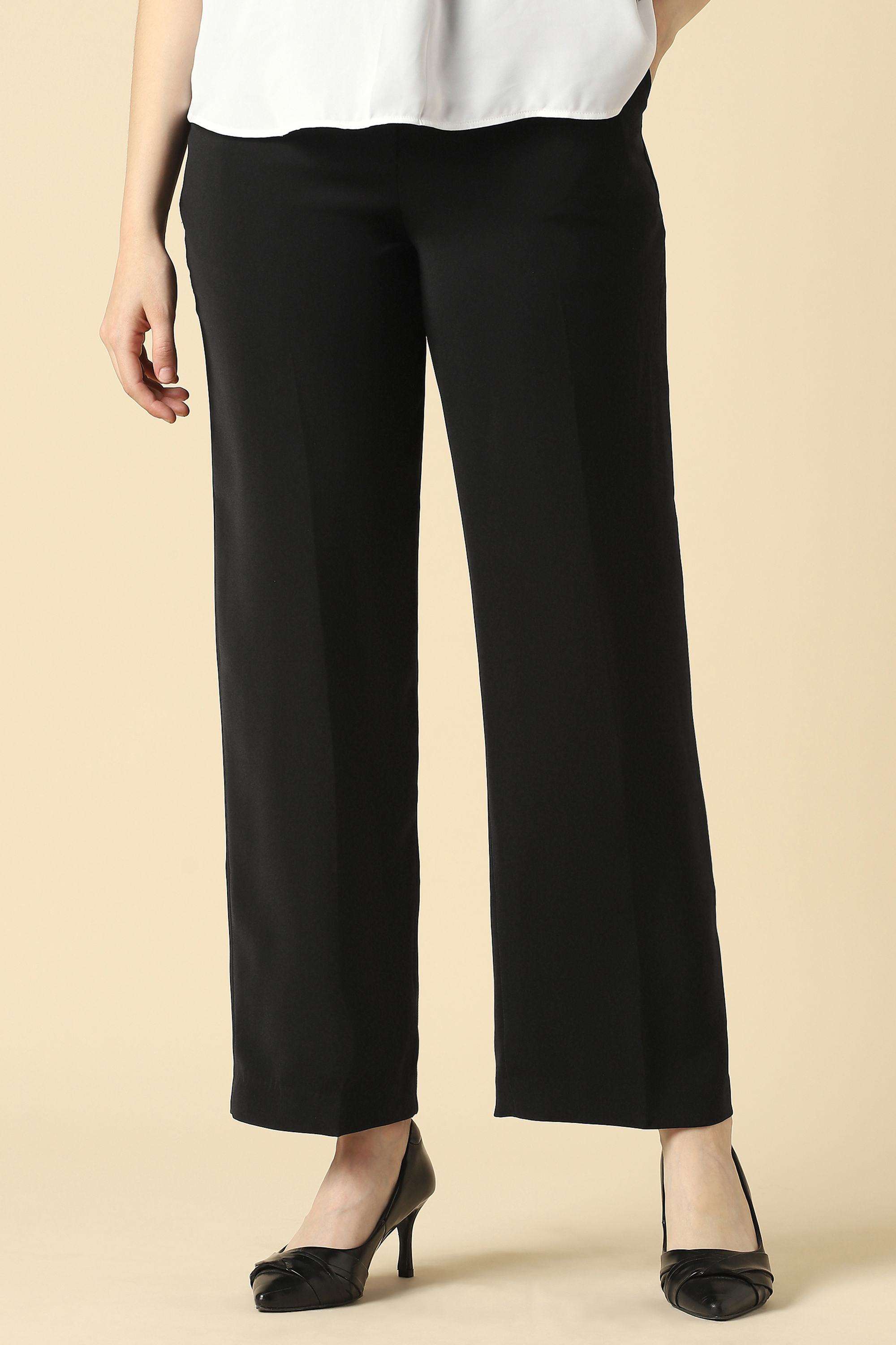 Solid-Regular-Fit-Cotton-Women-s-Work-Trousers