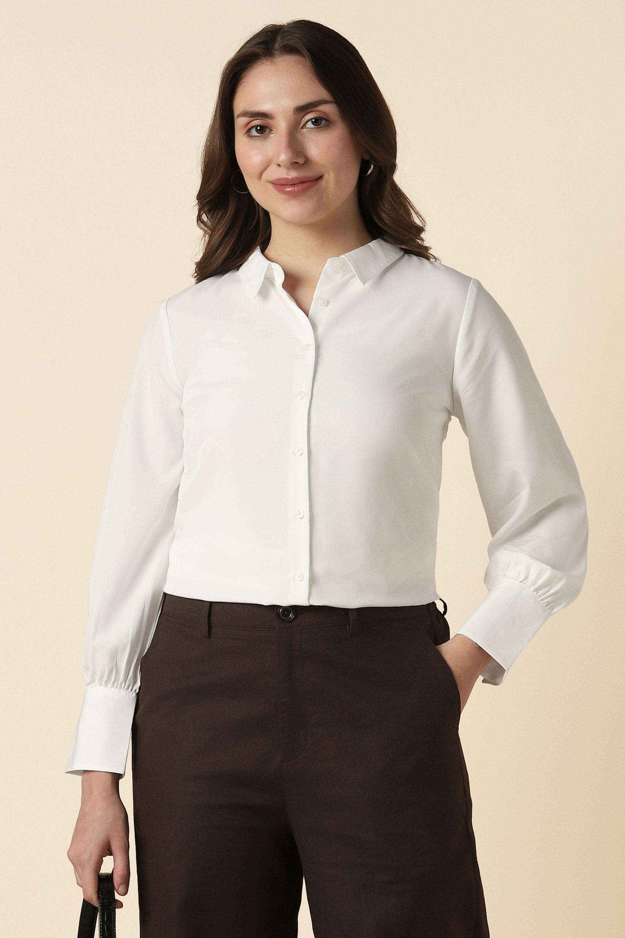 Solid-Modal-V-Neck-Women-s-Shirt