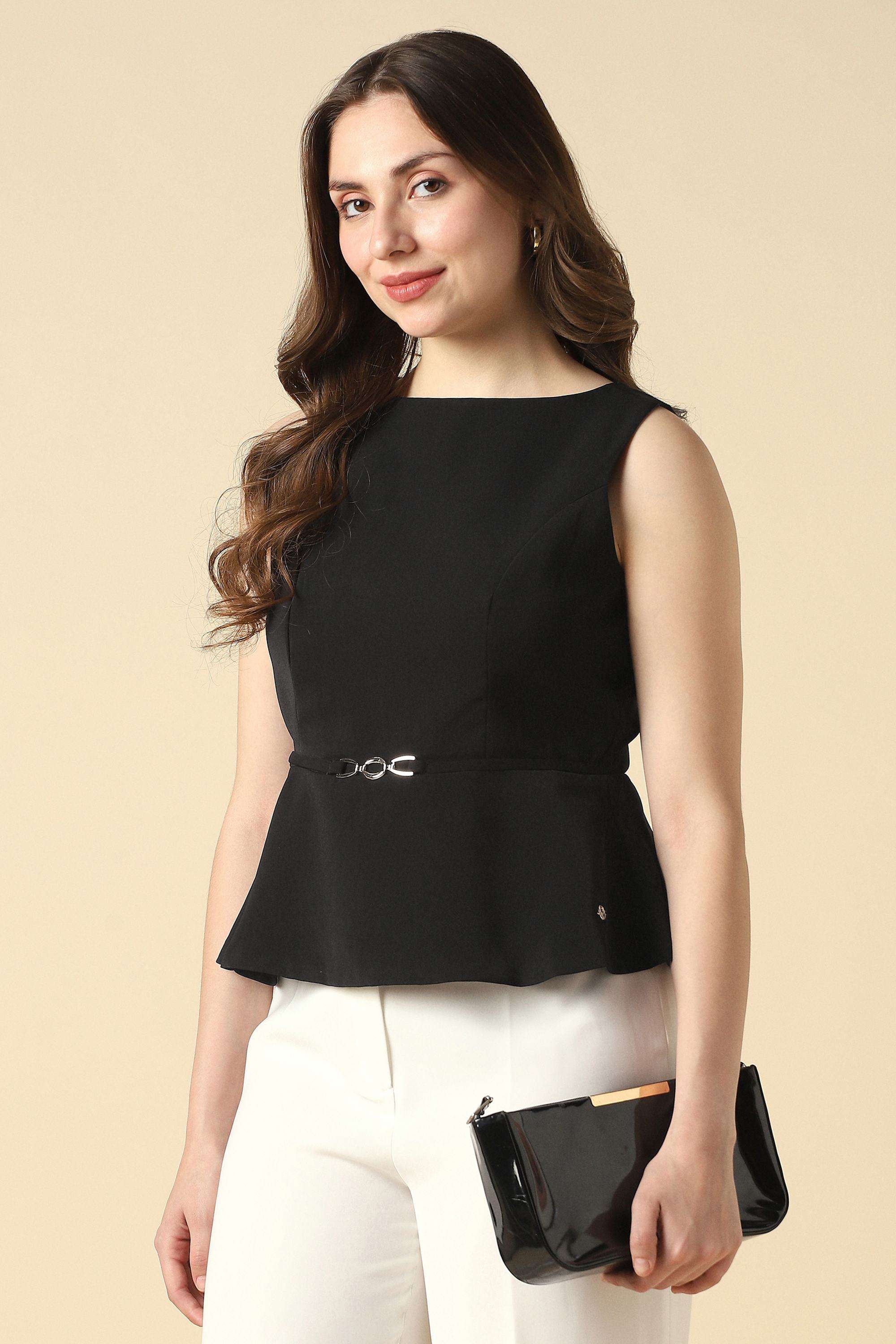 Solid-Cotton-Women-s-Top