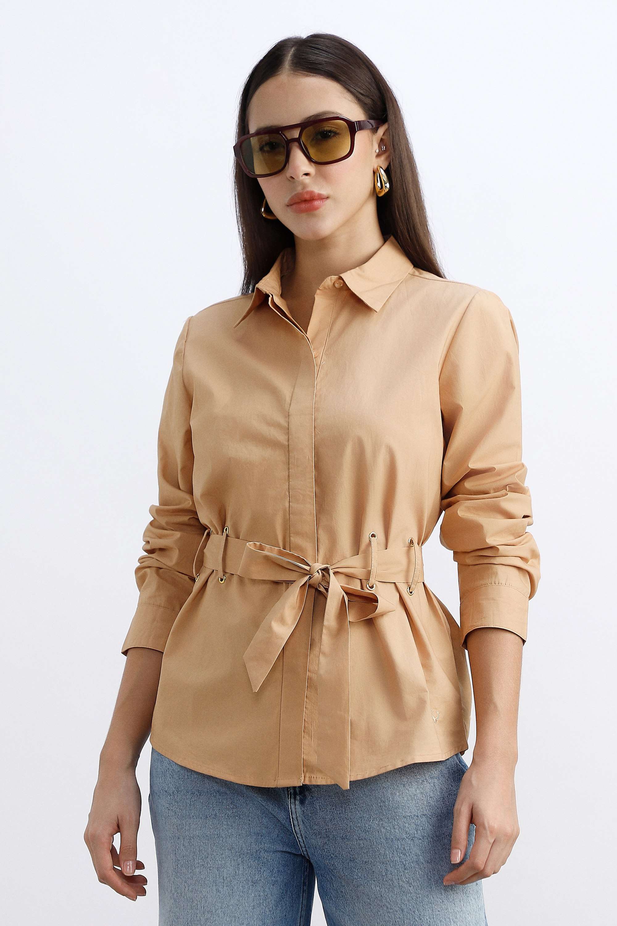 allen solly Solid Cotton Regular Fit Women's Formal Shirt-picture-31