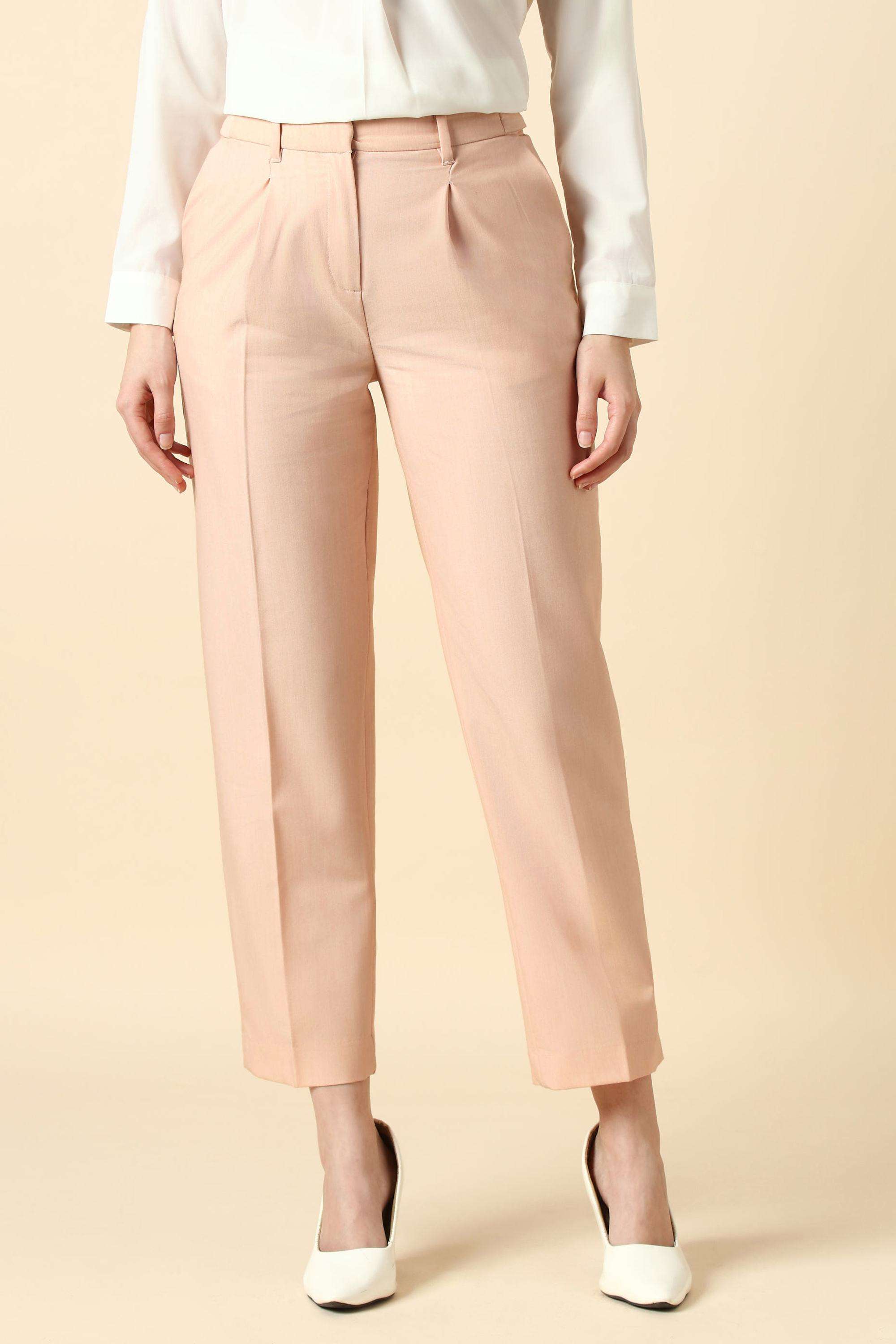 Solid-Regular-Fit-Polyester-Women-s-Work-Trousers