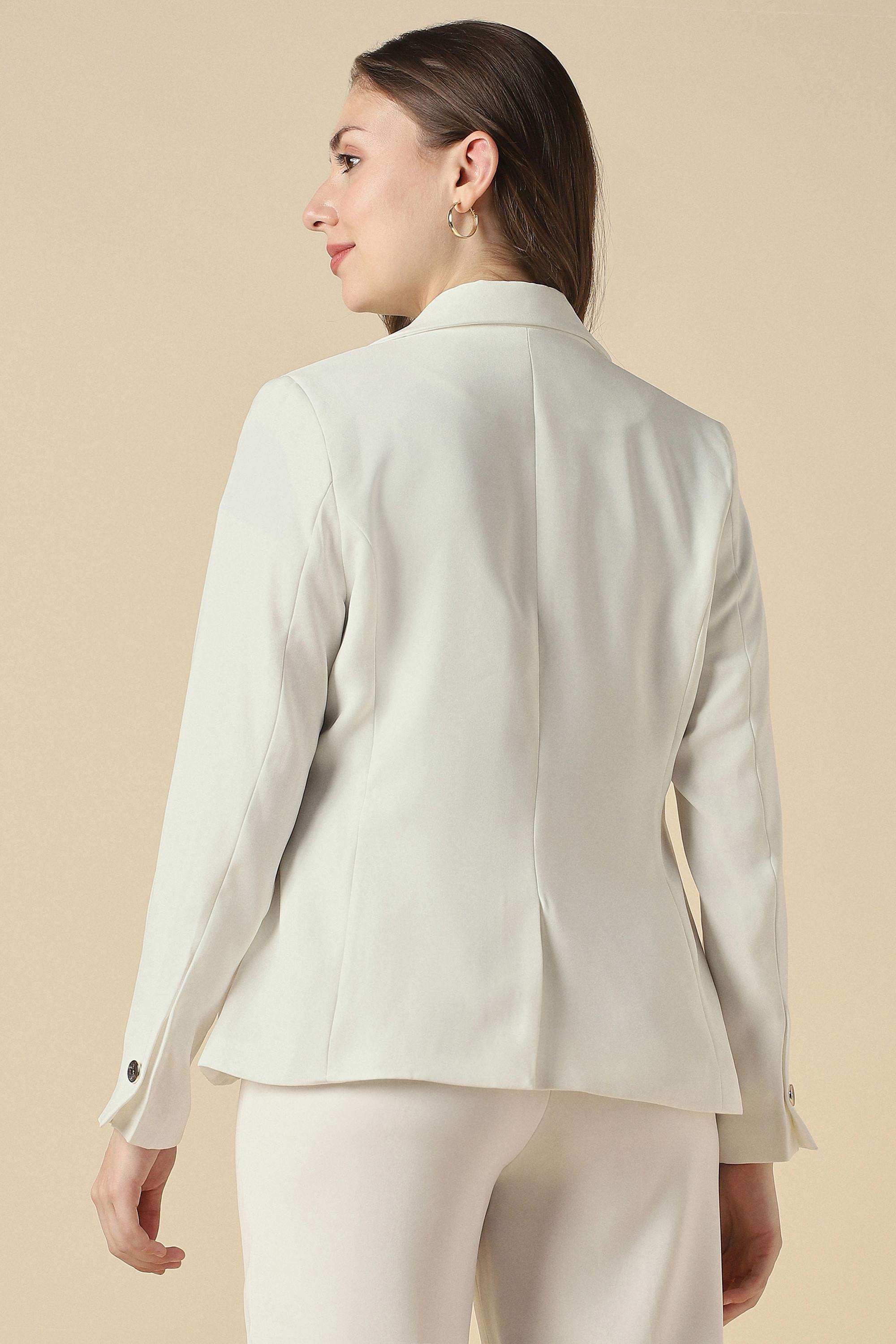 Solid-Collared-Cotton-Women-Formal-Wear-Blazer