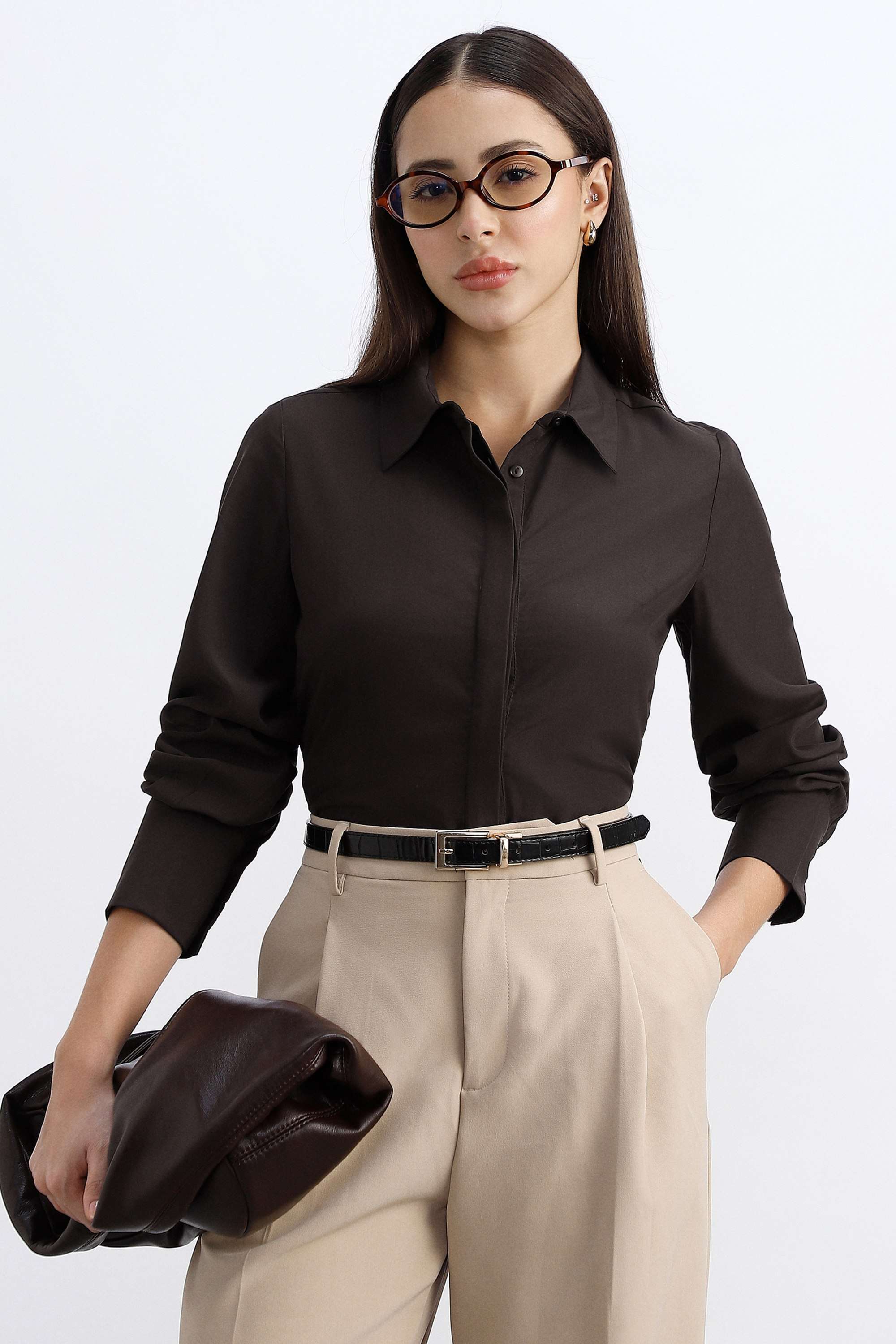 allen solly Solid Polyester Regular Fit Women's Formal Shirt-picture-21