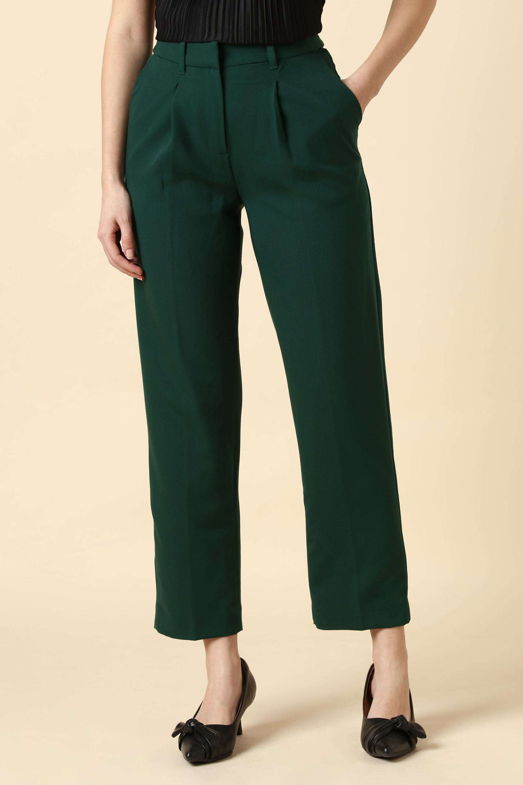 Solid-Regular-Fit-Polyester-Women-s-Work-Trousers