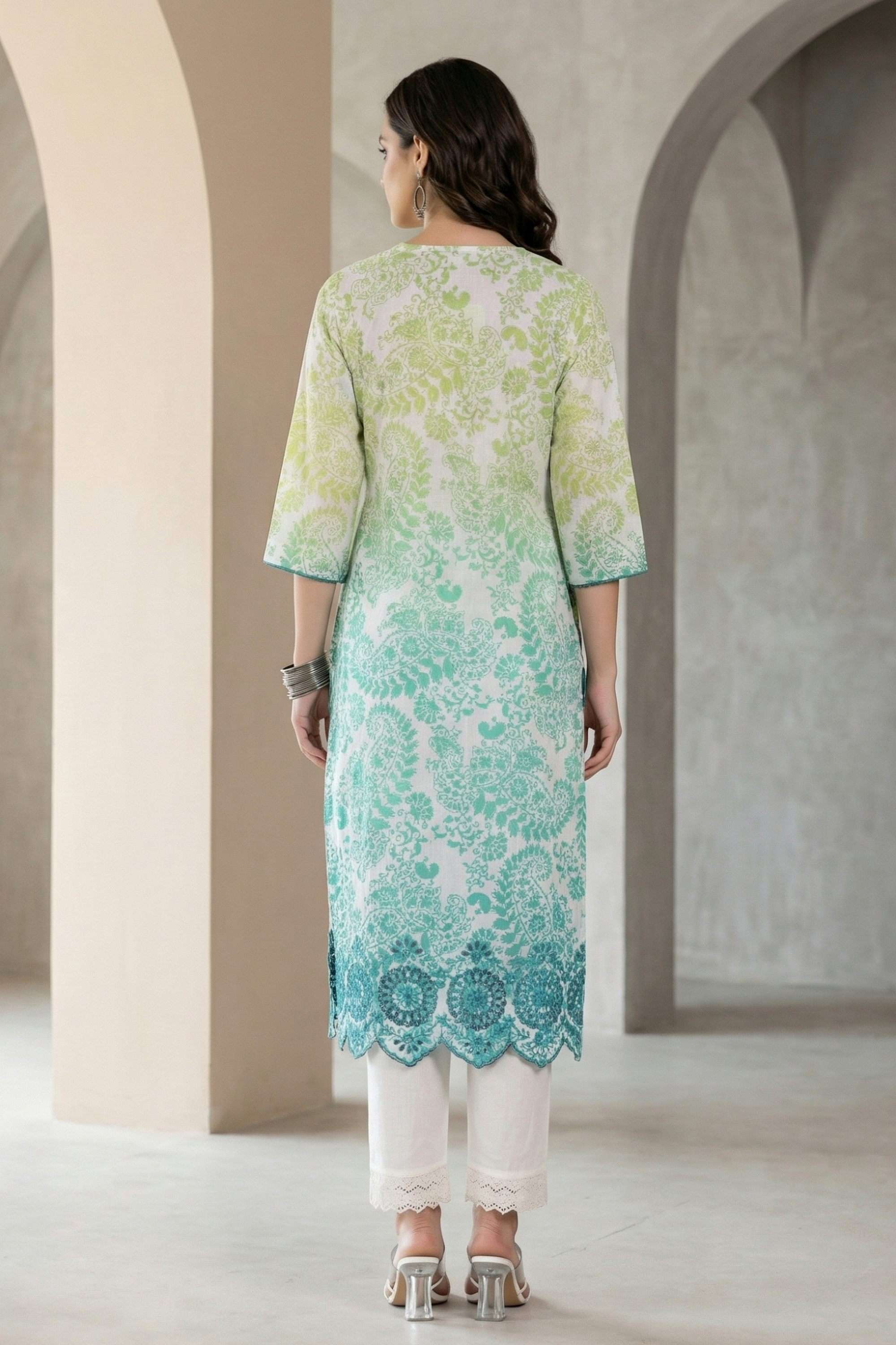 Floral-Print-Cotton-Round-Neck-Women-s-Casual-Wear-Kurta