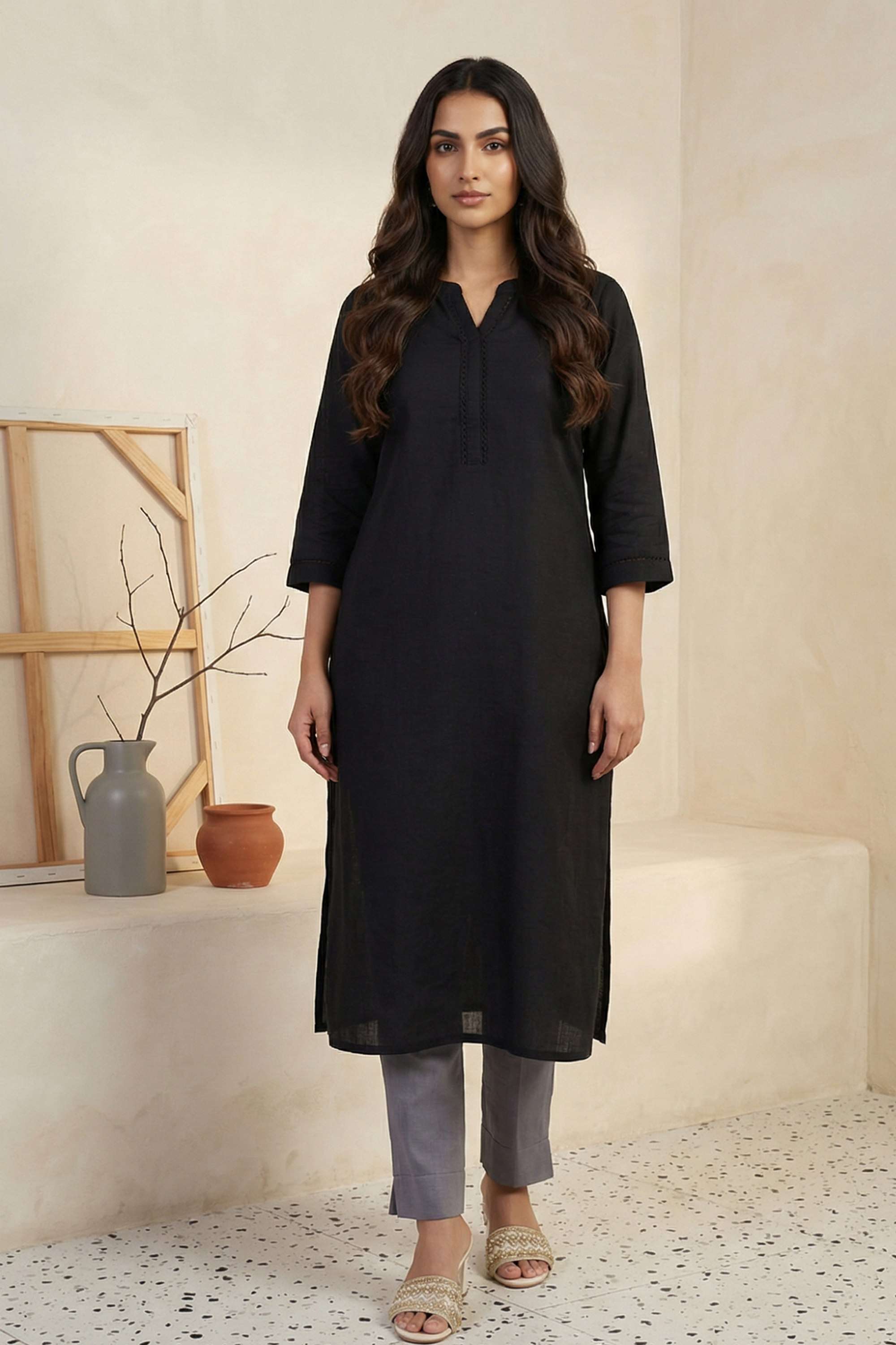 Solid-Viscose-Women-Festive-Wear-Kurta