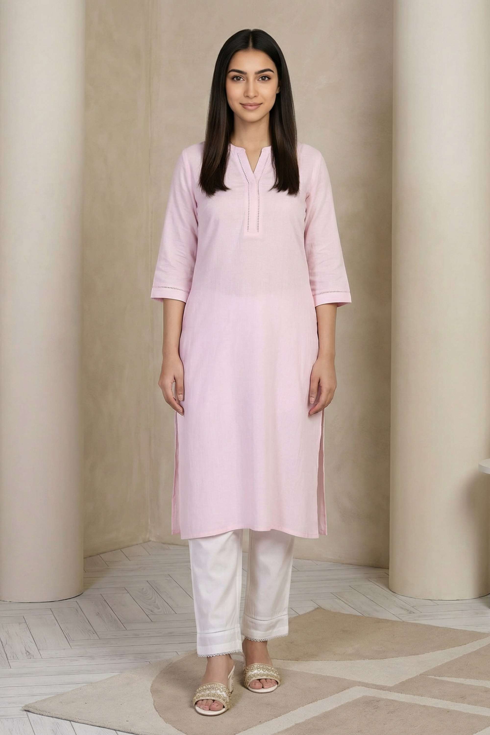 Solid-Viscose-Women-Festive-Wear-Kurta