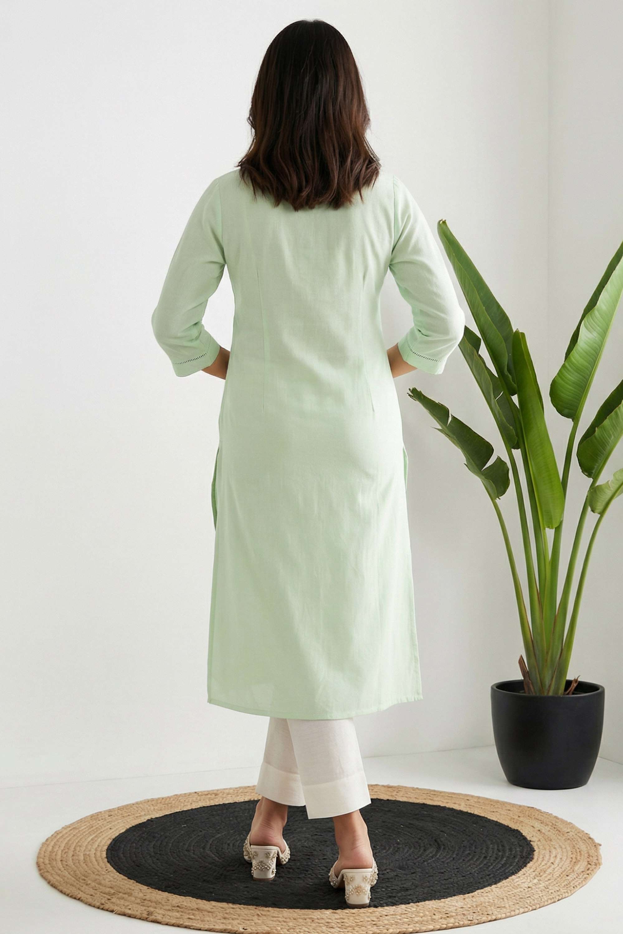 Solid-Viscose-Women-Festive-Wear-Kurta