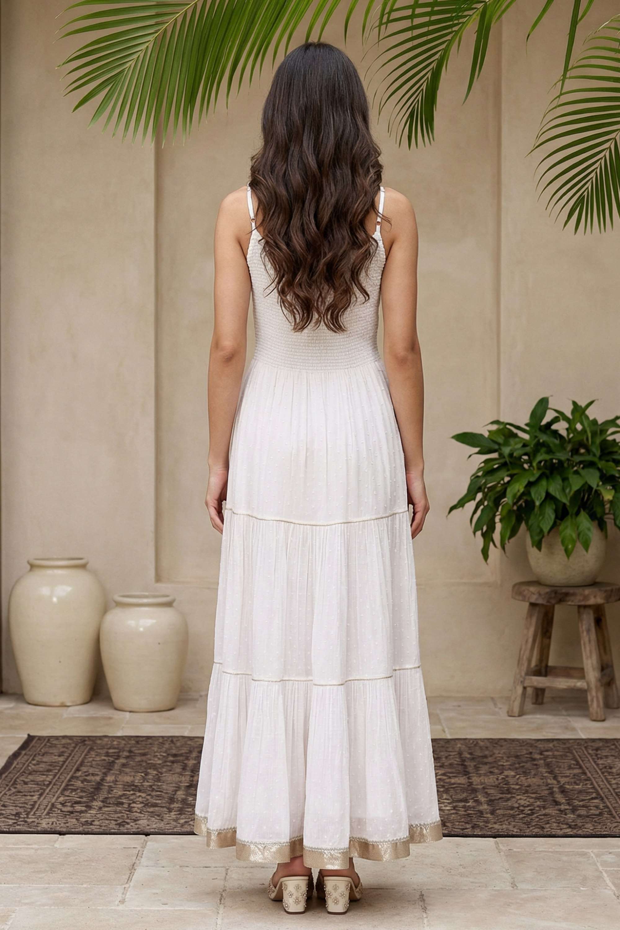 Textured-Square-Neck-Cotton-Blend-Women-Dress