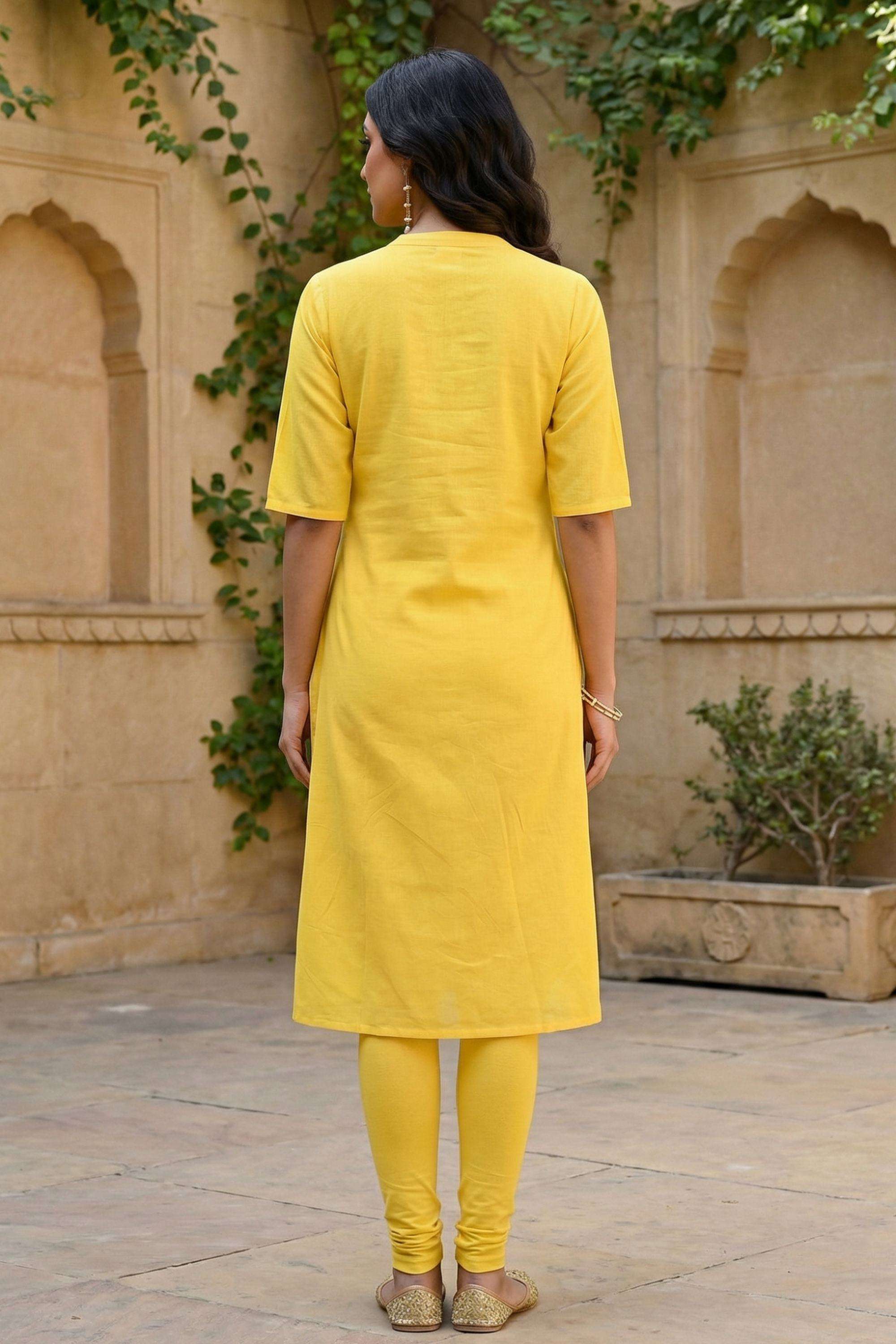 Embroidered-Rayon-Round-Neck-Women-Kurta